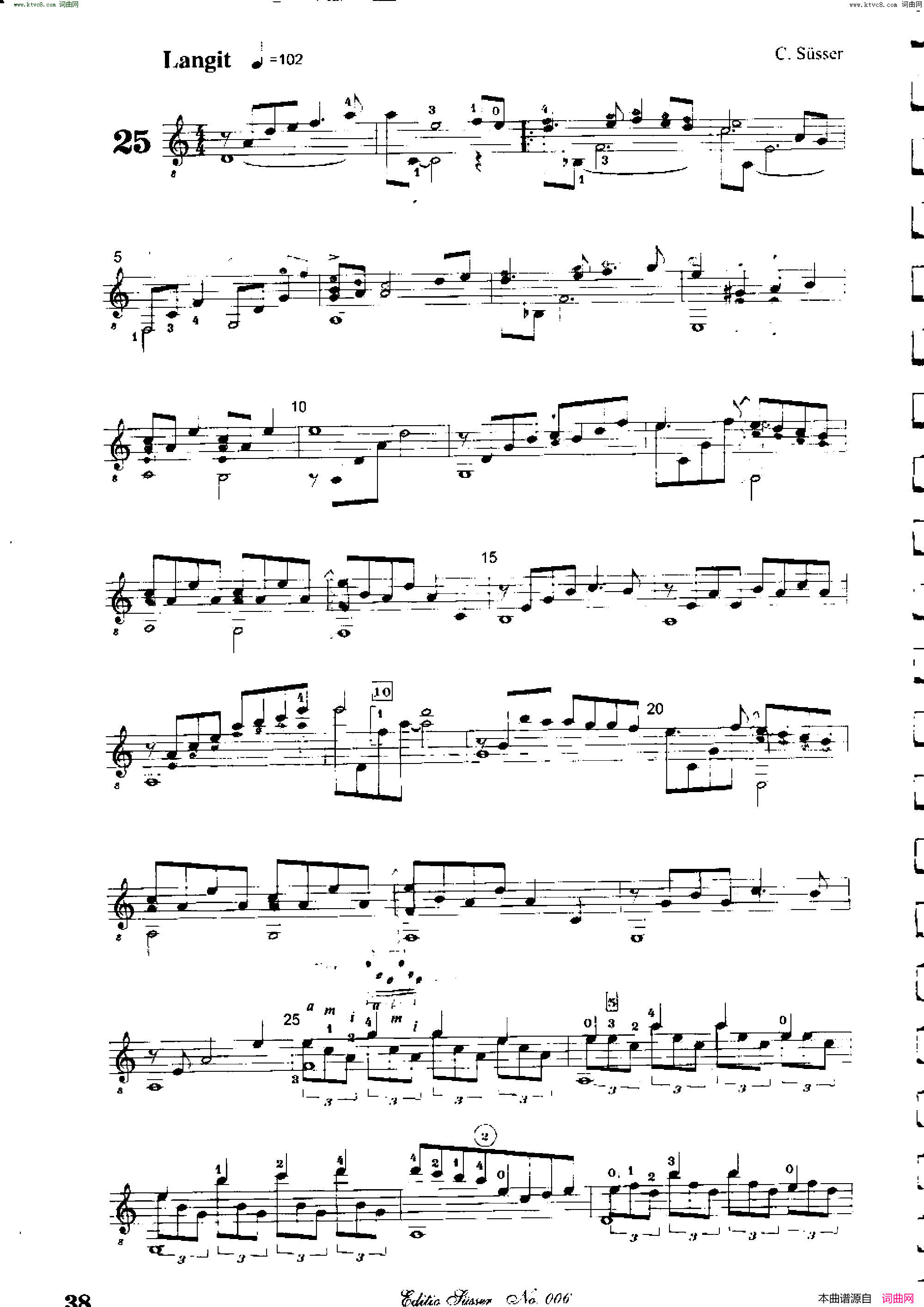 Classical guitar－Susser Ctibor_No 6, Fantazie ze sveta mineralu简谱1