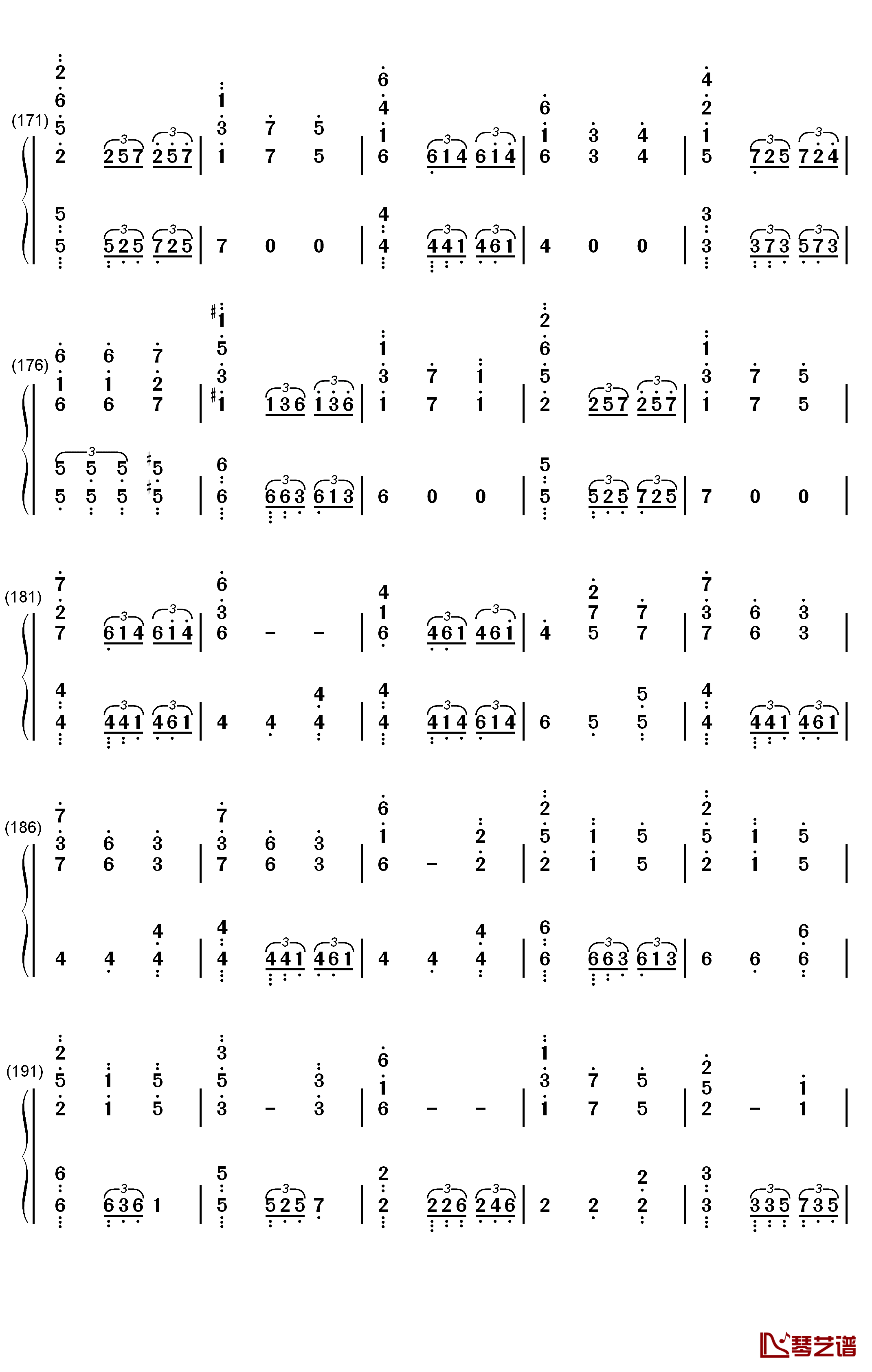 Unlasting钢琴简谱-数字双手-LiSA8