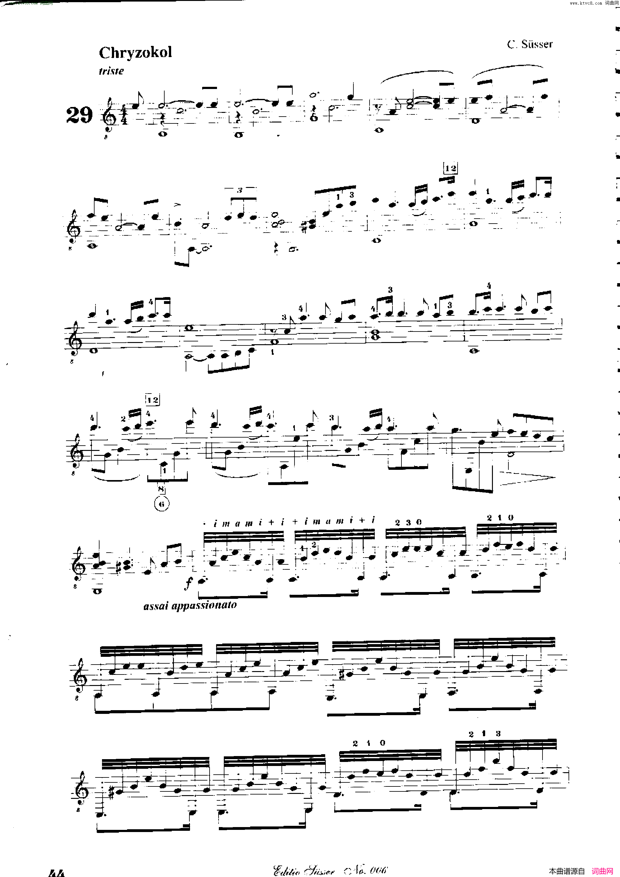 Classical guitar－Susser Ctibor_No 6, Fantazie ze sveta mineralu简谱1