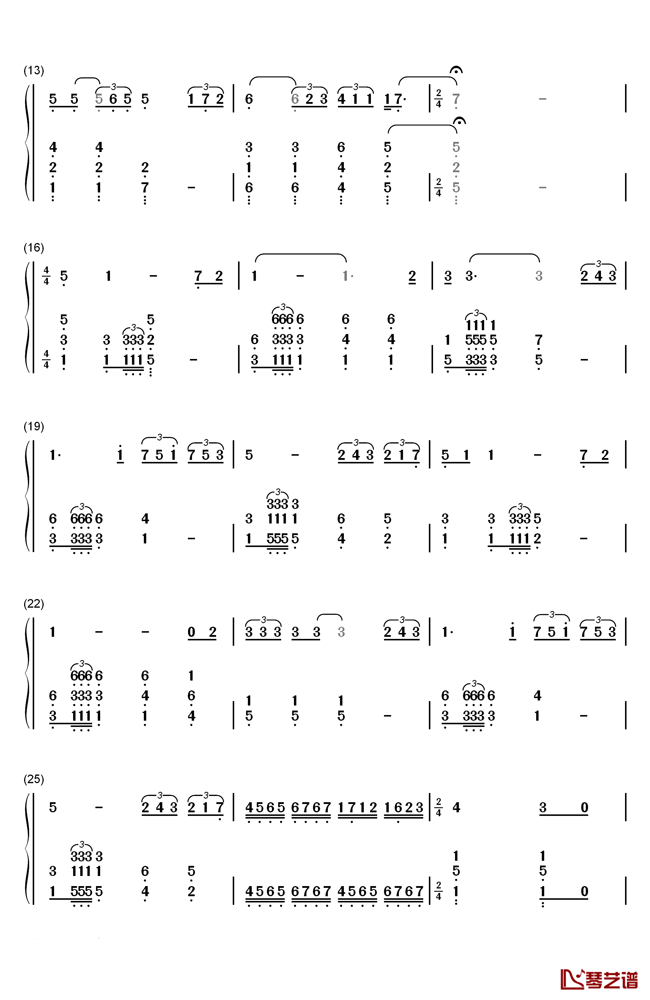 Time to Say Goodbye钢琴简谱-数字双手-安德烈·波伽利  莎拉·布莱曼2