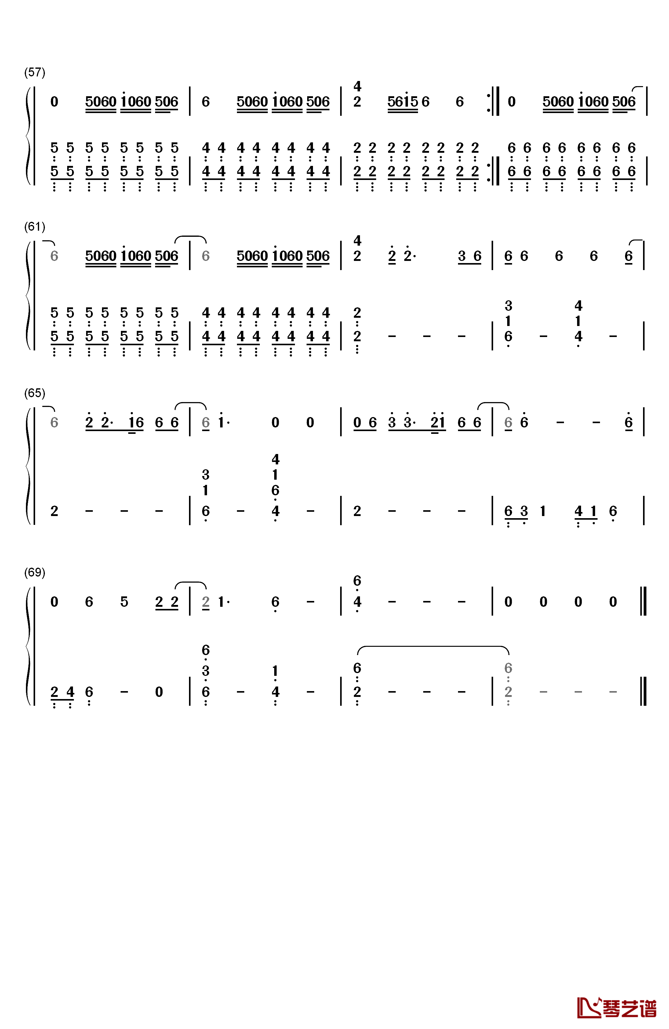 Way Down We Go钢琴简谱-数字双手-Kaleo4