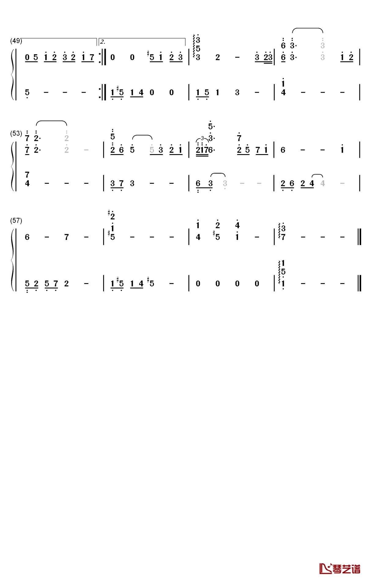 永不失联的爱钢琴简谱-数字双手-周兴哲3