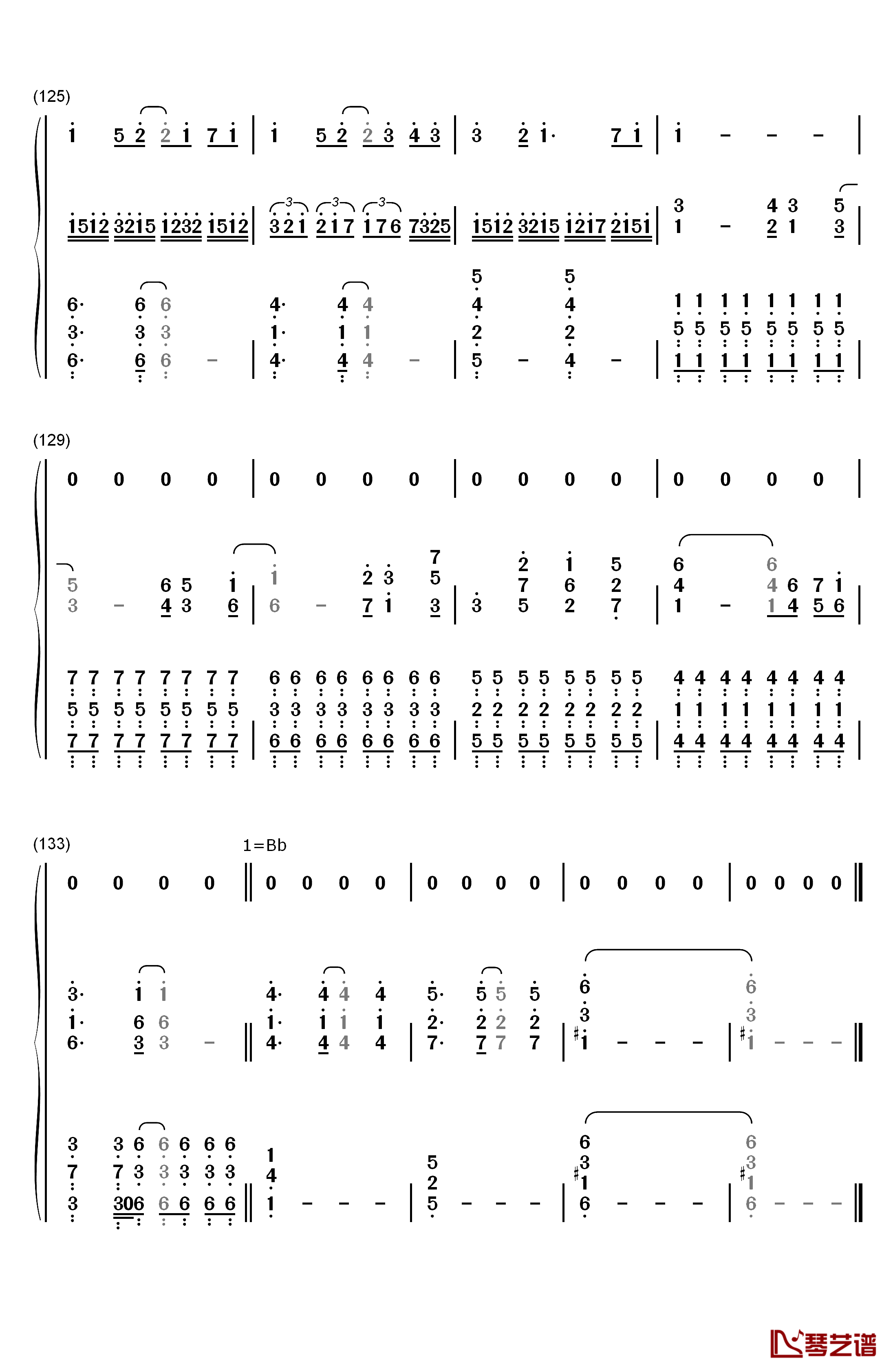 马尾与发圈（ポニーテールとシュシュ）钢琴简谱-数字双手-AKB4811