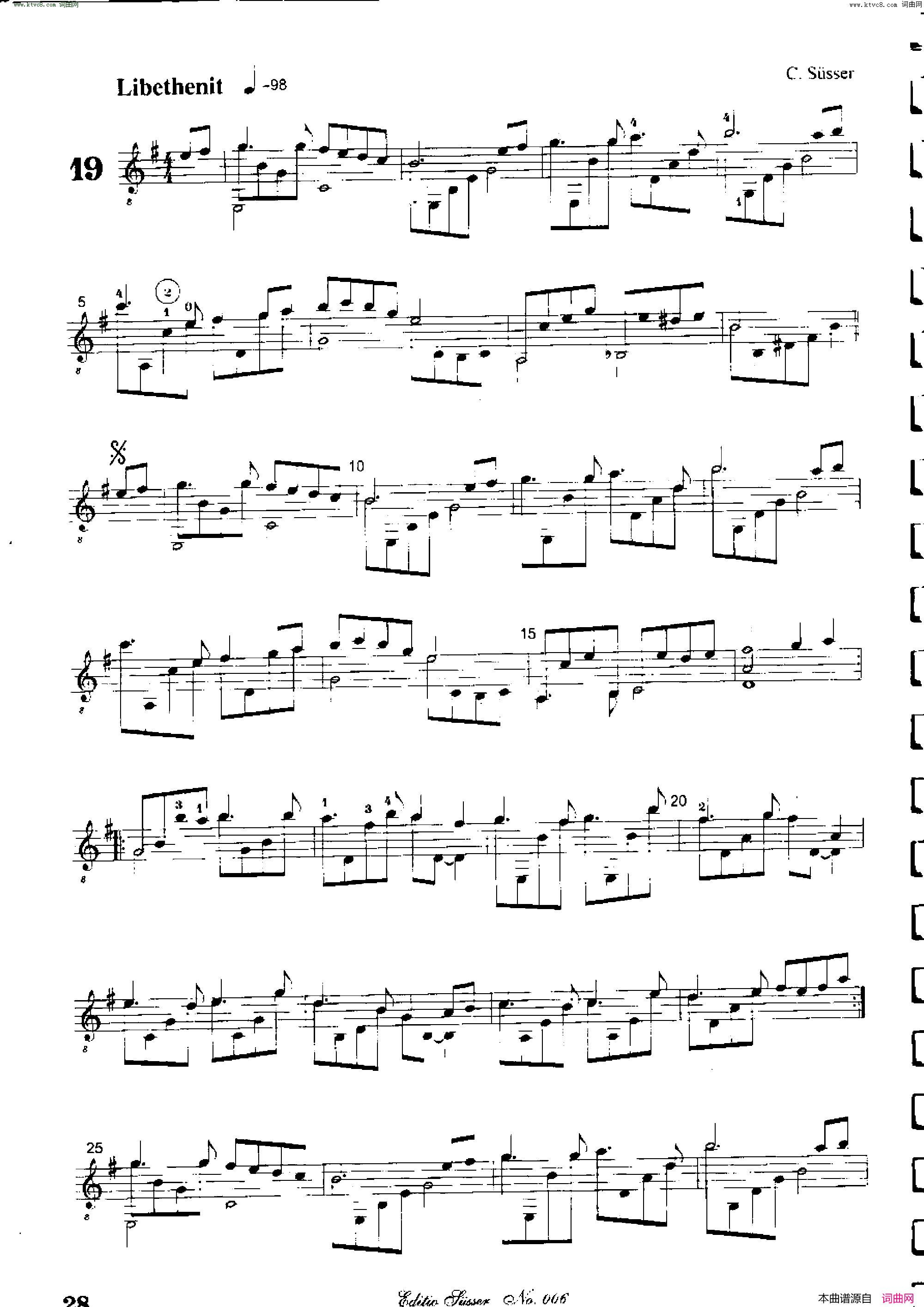 Classical guitar－Susser Ctibor_No 6, Fantazie ze sveta mineralu简谱1