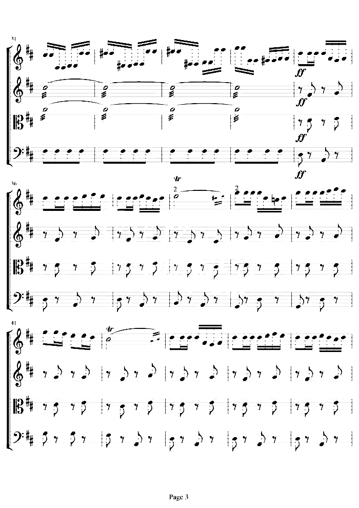弦乐四重奏《卡门序曲》简谱1