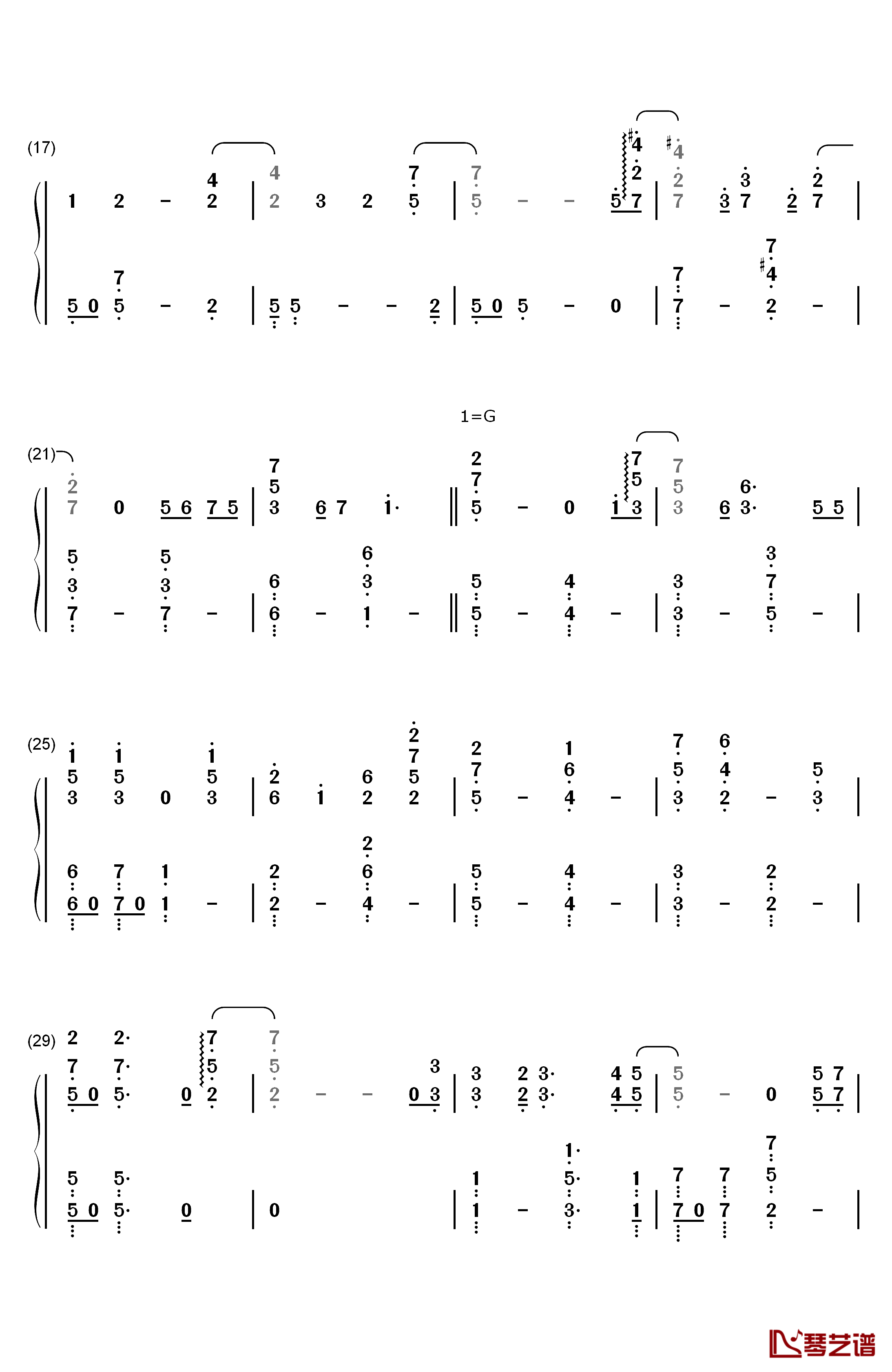 結露钢琴简谱-数字双手-片平里菜2