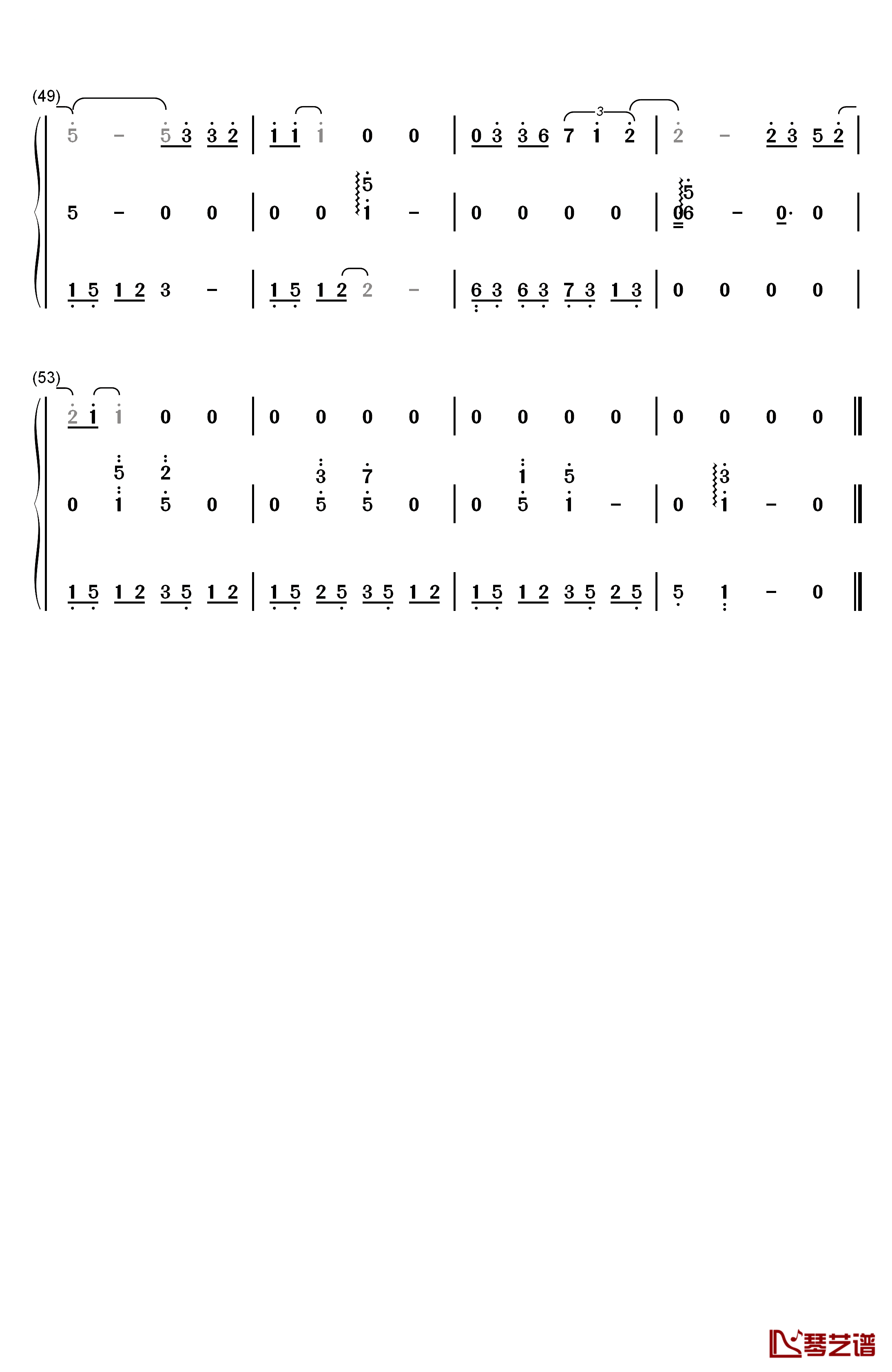 下雨了钢琴简谱-数字双手-薛之谦4