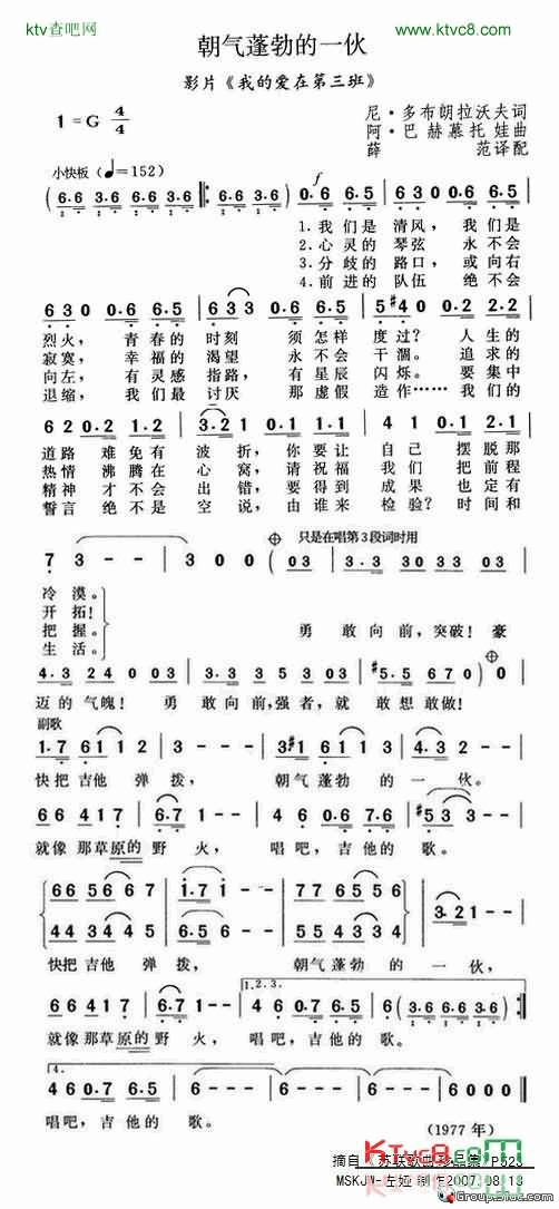 朝气蓬勃的一伙简谱-亚历山大·格拉茨基演唱1