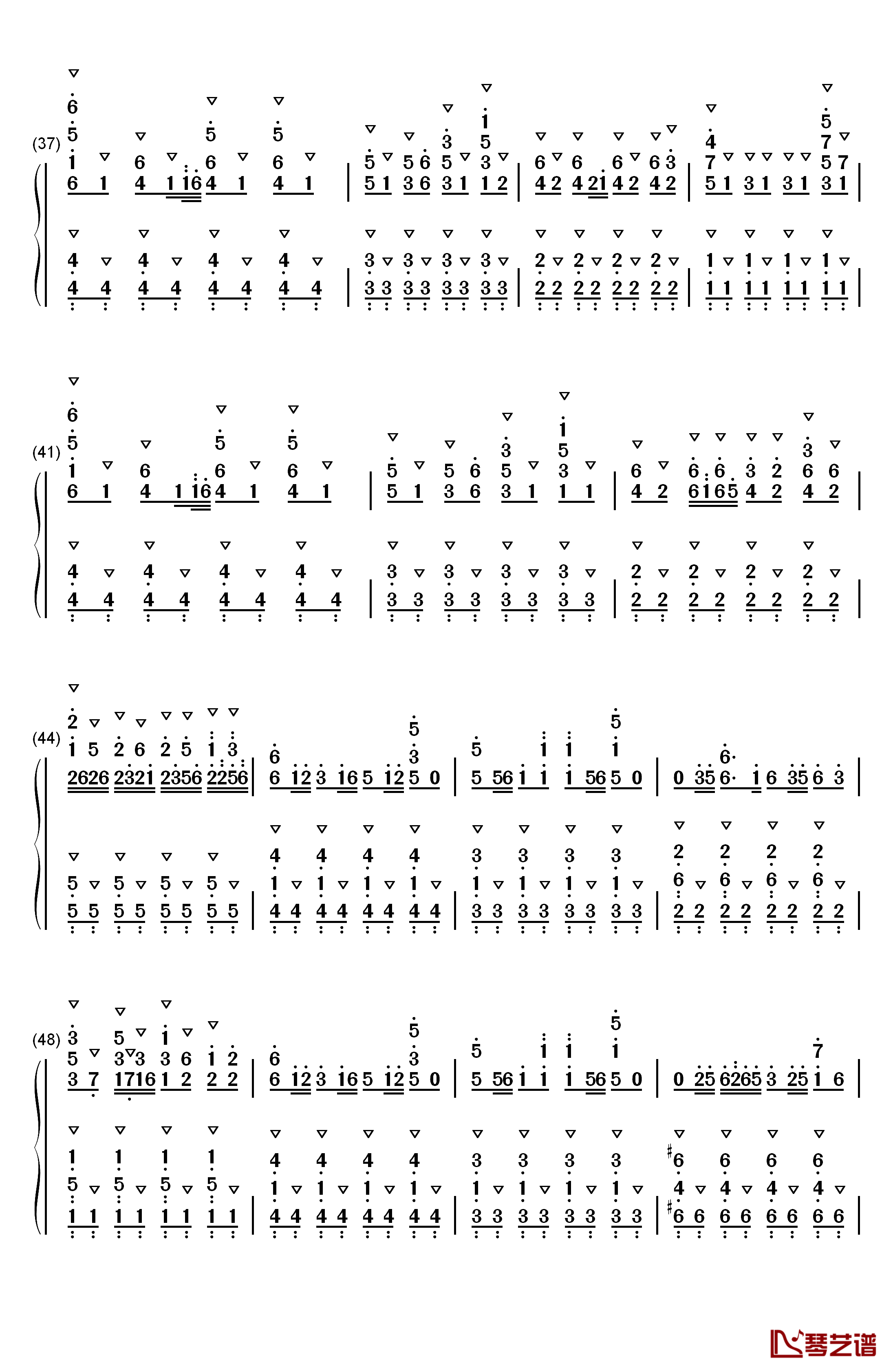 彩蝶舞夏钢琴简谱-数字双手-何真真3