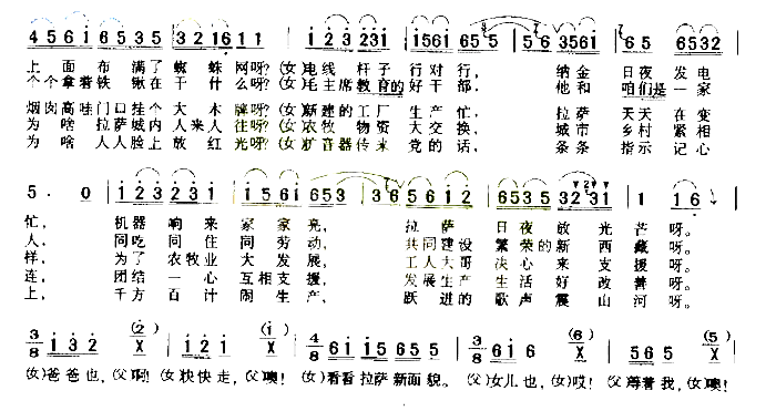 迎新城简谱-张振富演唱1