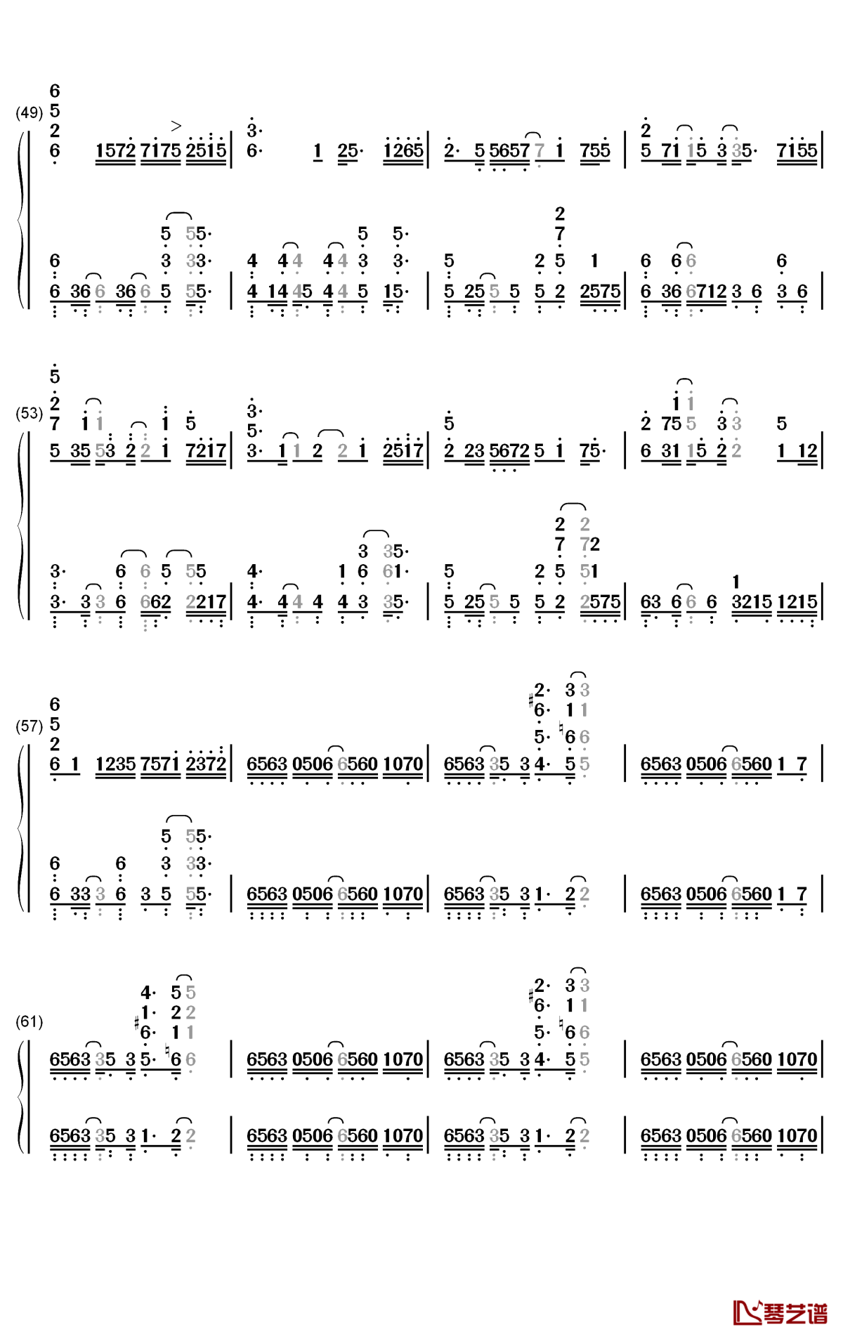 Lightning Moment钢琴简谱-DJ OKAWARI歌曲-数字双手曲谱4