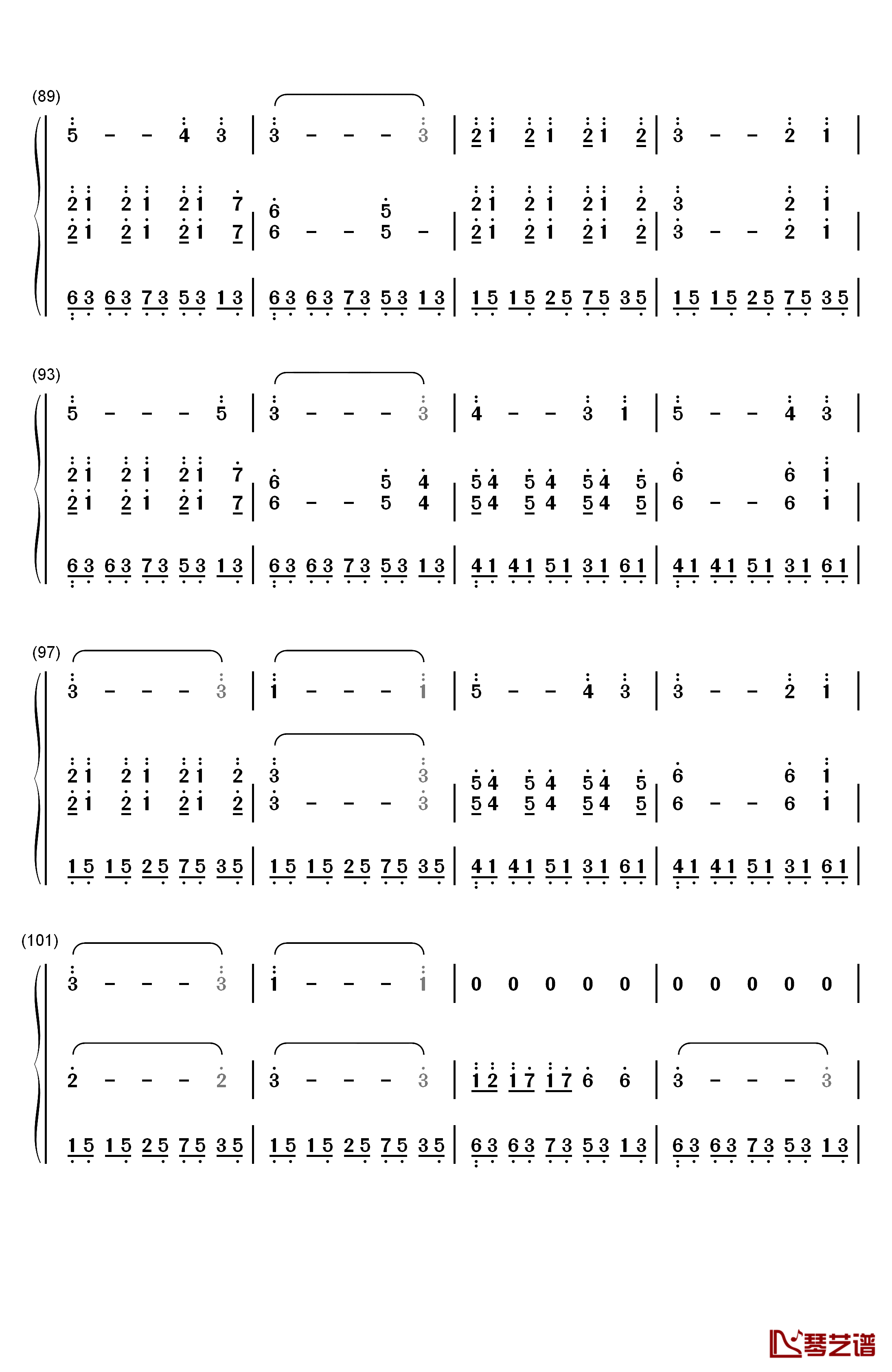 Wind钢琴简谱-数字双手-Brian Crain6