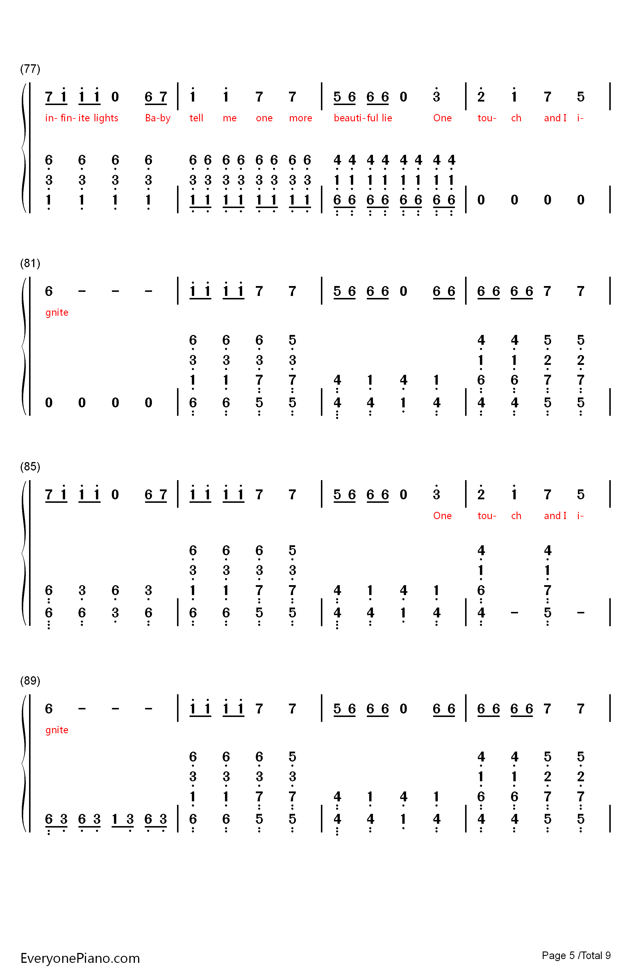 Ignite钢琴简谱-数字双手-Alan Walker5