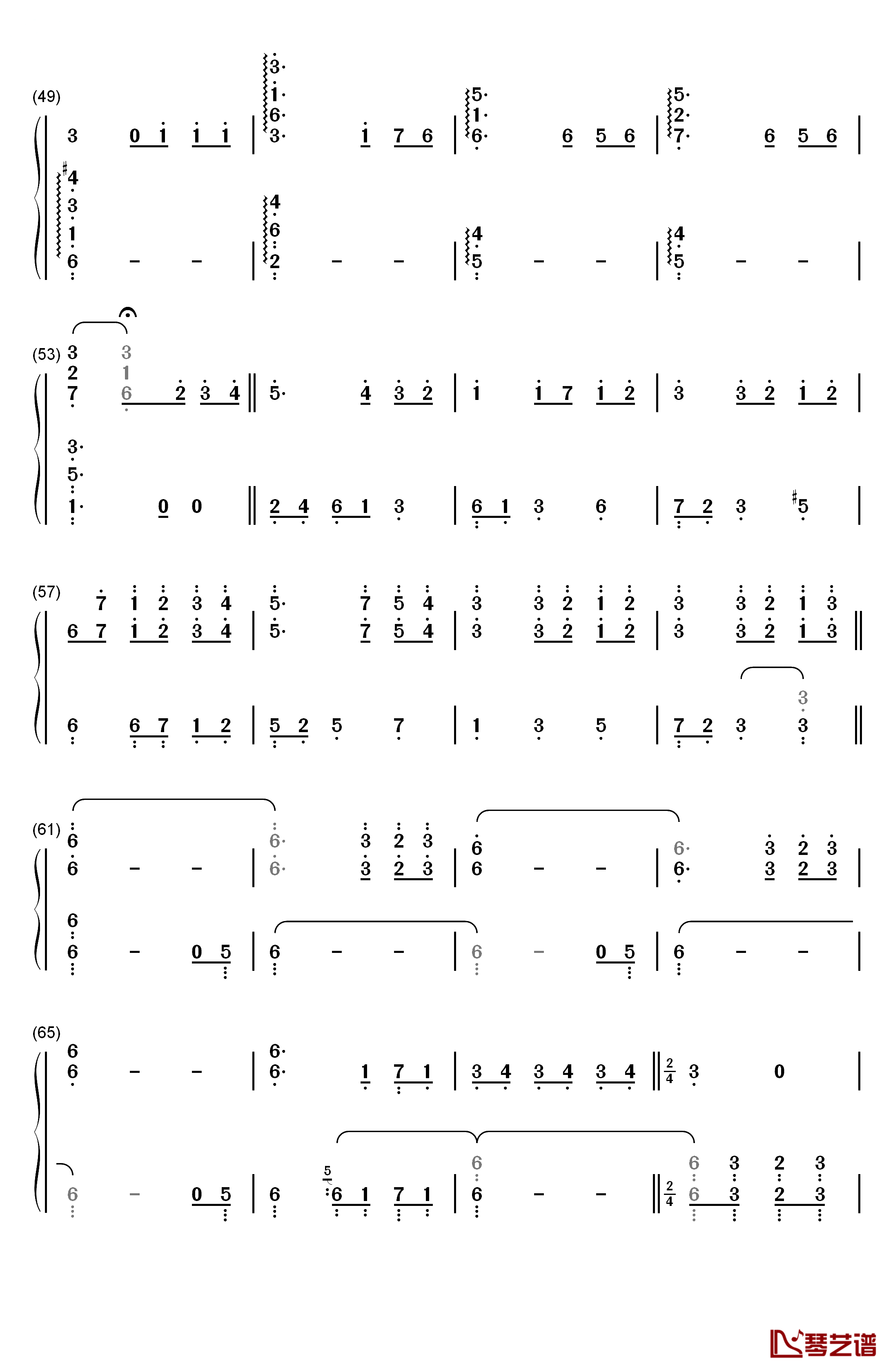 忘却的悲伤钢琴简谱-数字双手-理查德•克莱德曼3