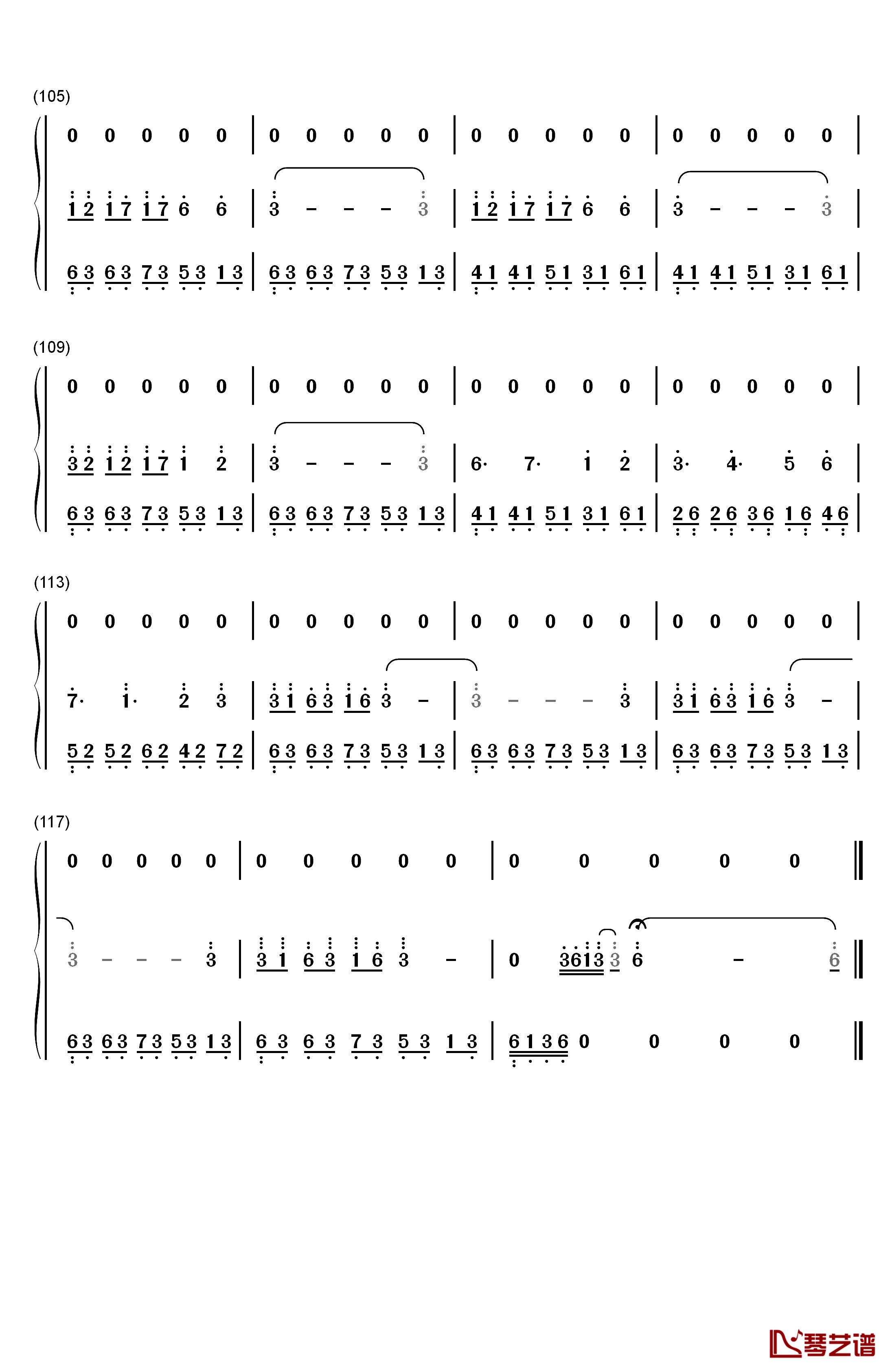 Wind钢琴简谱-数字双手-Brian Crain7