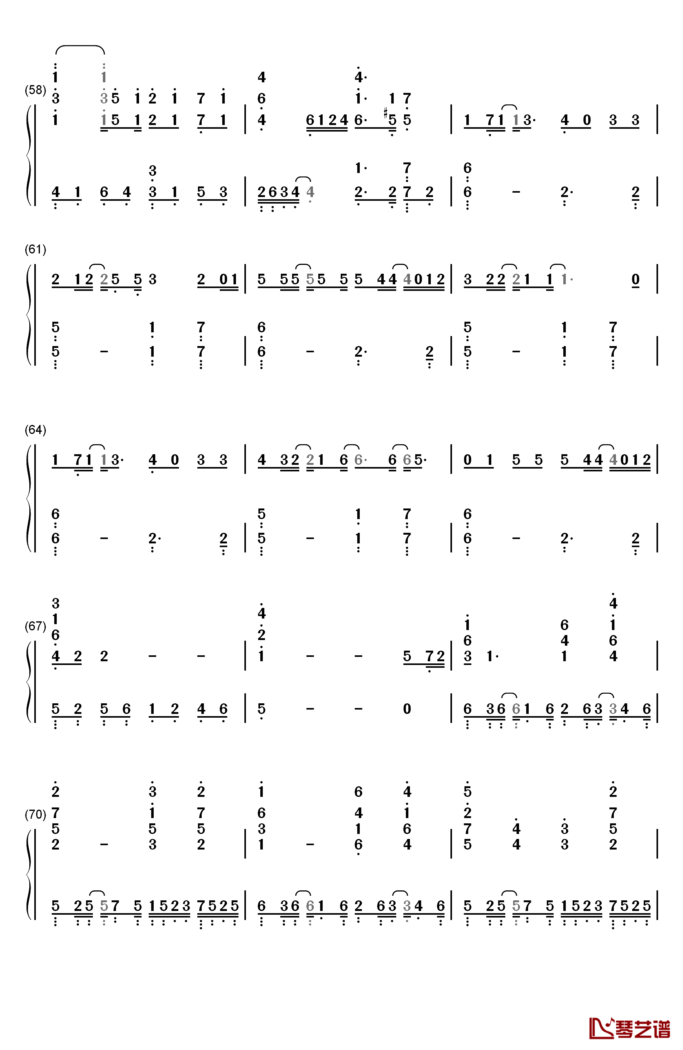 アムリタ钢琴简谱-数字双手-牧野由依4