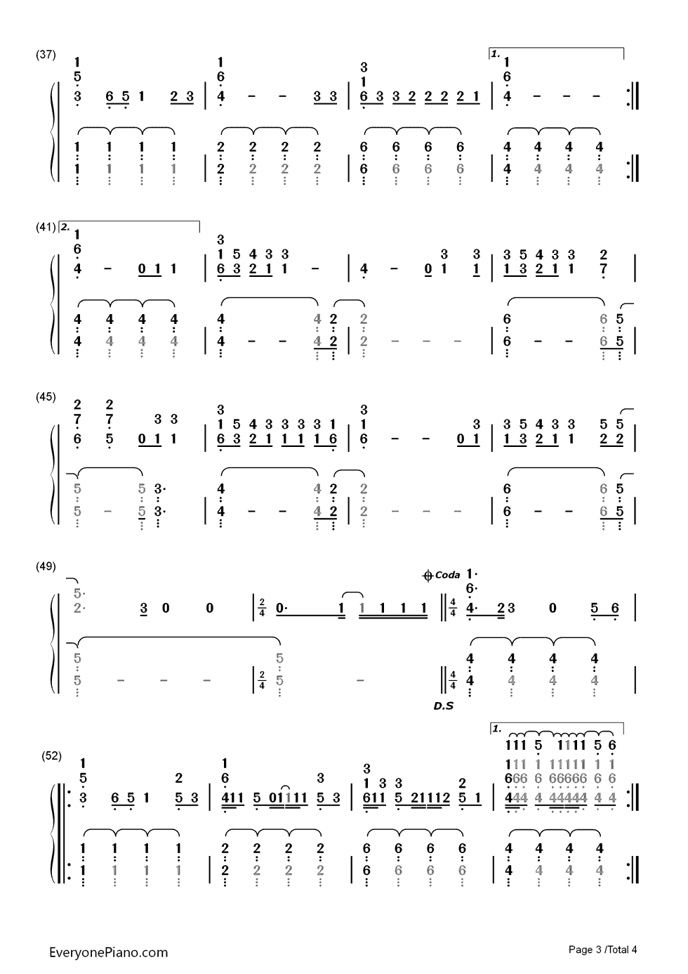 Water Under the Bridge钢琴简谱-数字双手-Adele3