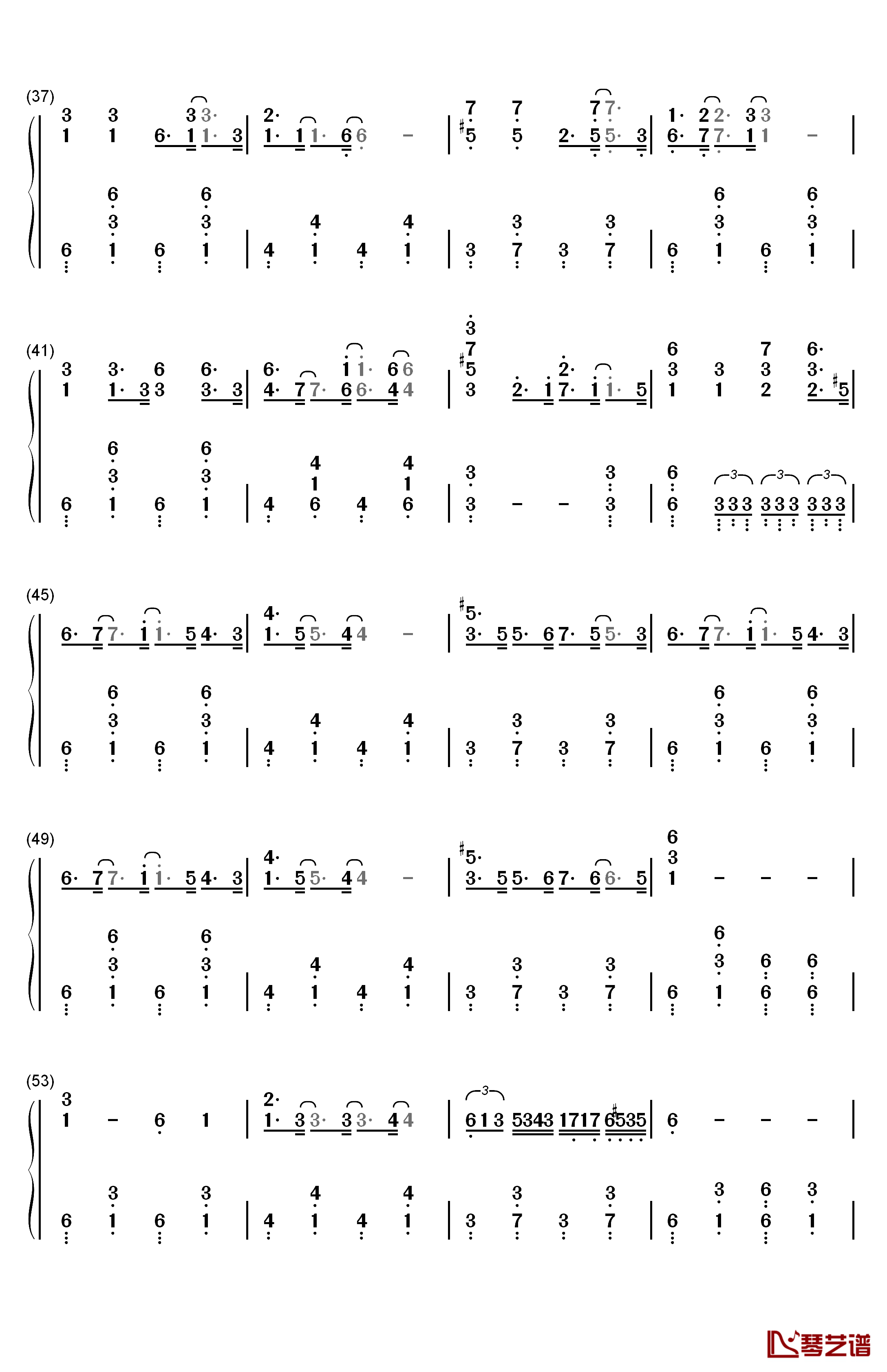 如果我是陈奕迅钢琴简谱-数字双手-MR.3