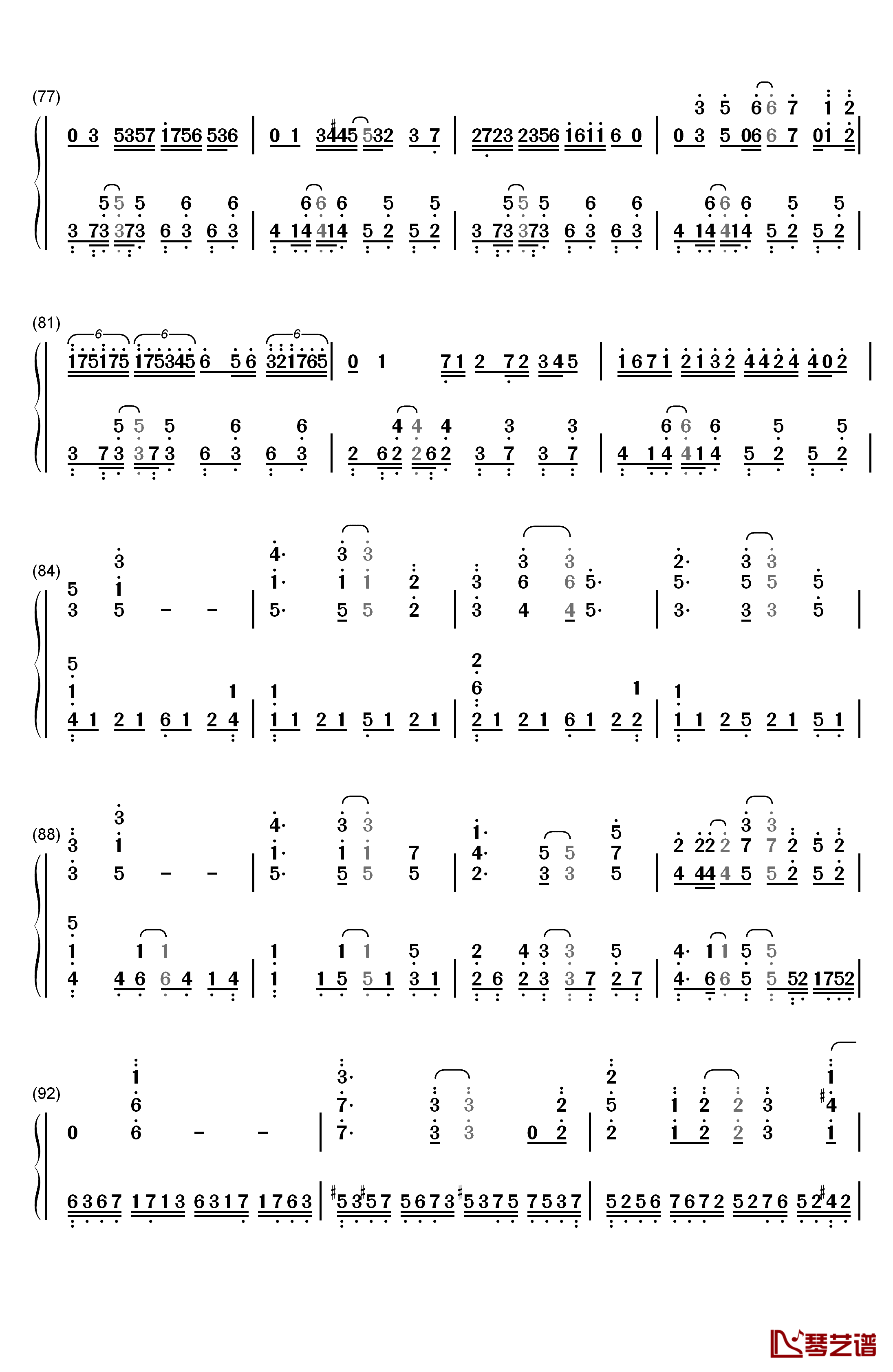 Hectopascal钢琴简谱-数字双手-高田忧希 寿美菜子5