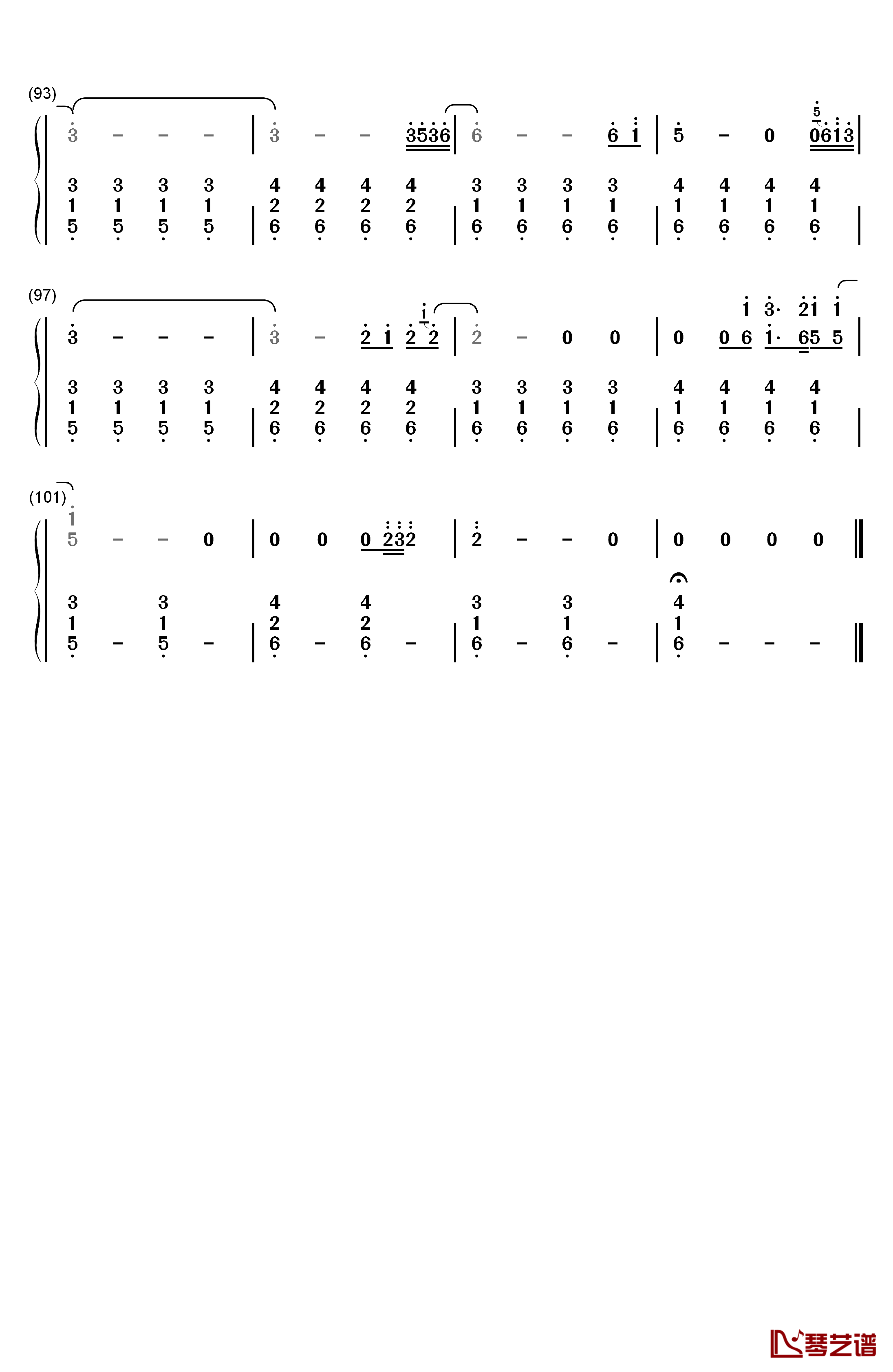 Stay钢琴简谱-数字双手-Rihanna  Mikky Ekko5