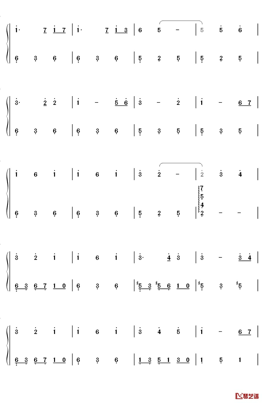 君とずっと…钢琴简谱-数字双手-yu-yu2