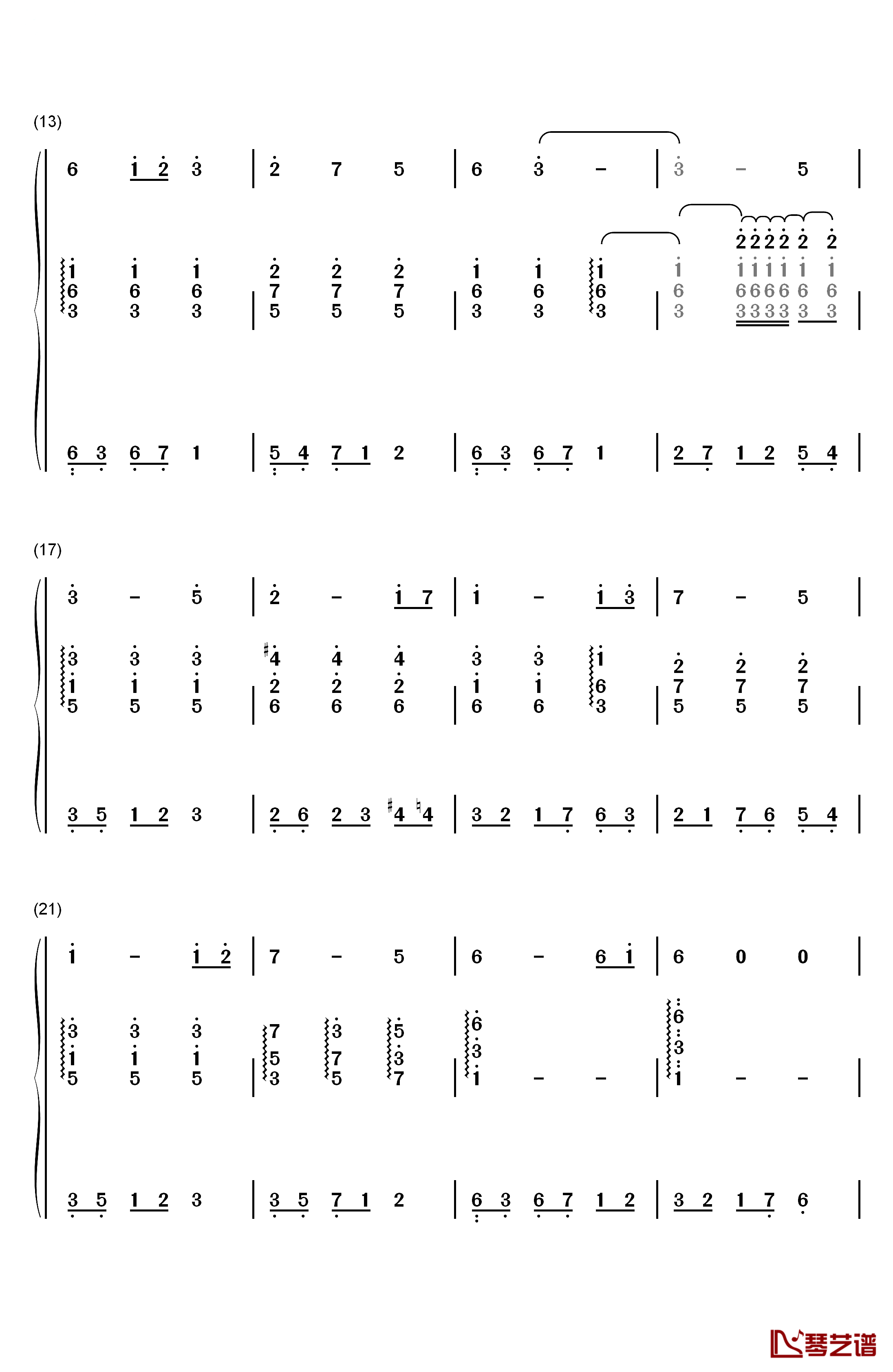 ひかりにわ钢琴简谱-数字双手-早见沙织2