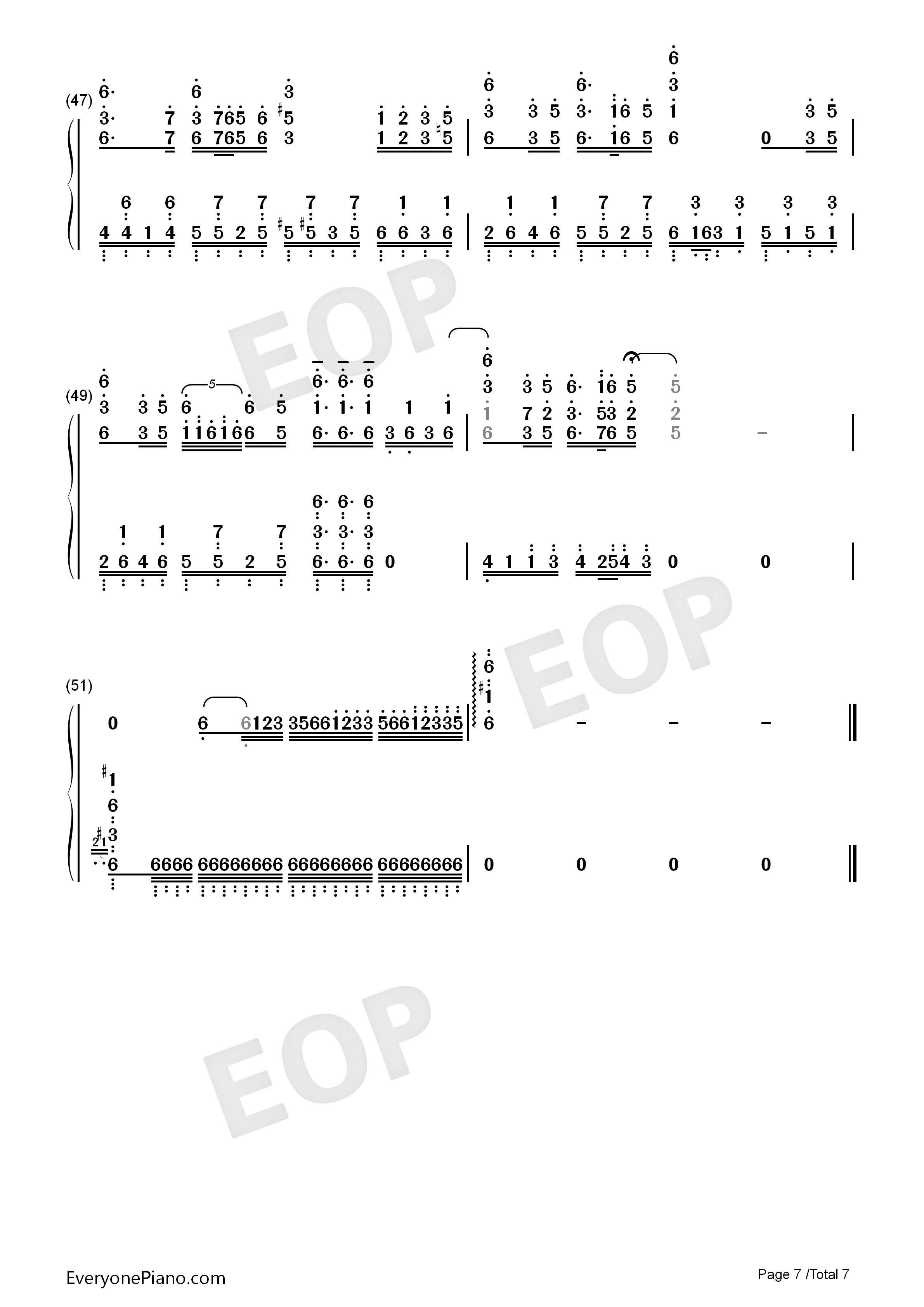 咲かせや咲かせ钢琴简谱-EGOIST演唱7