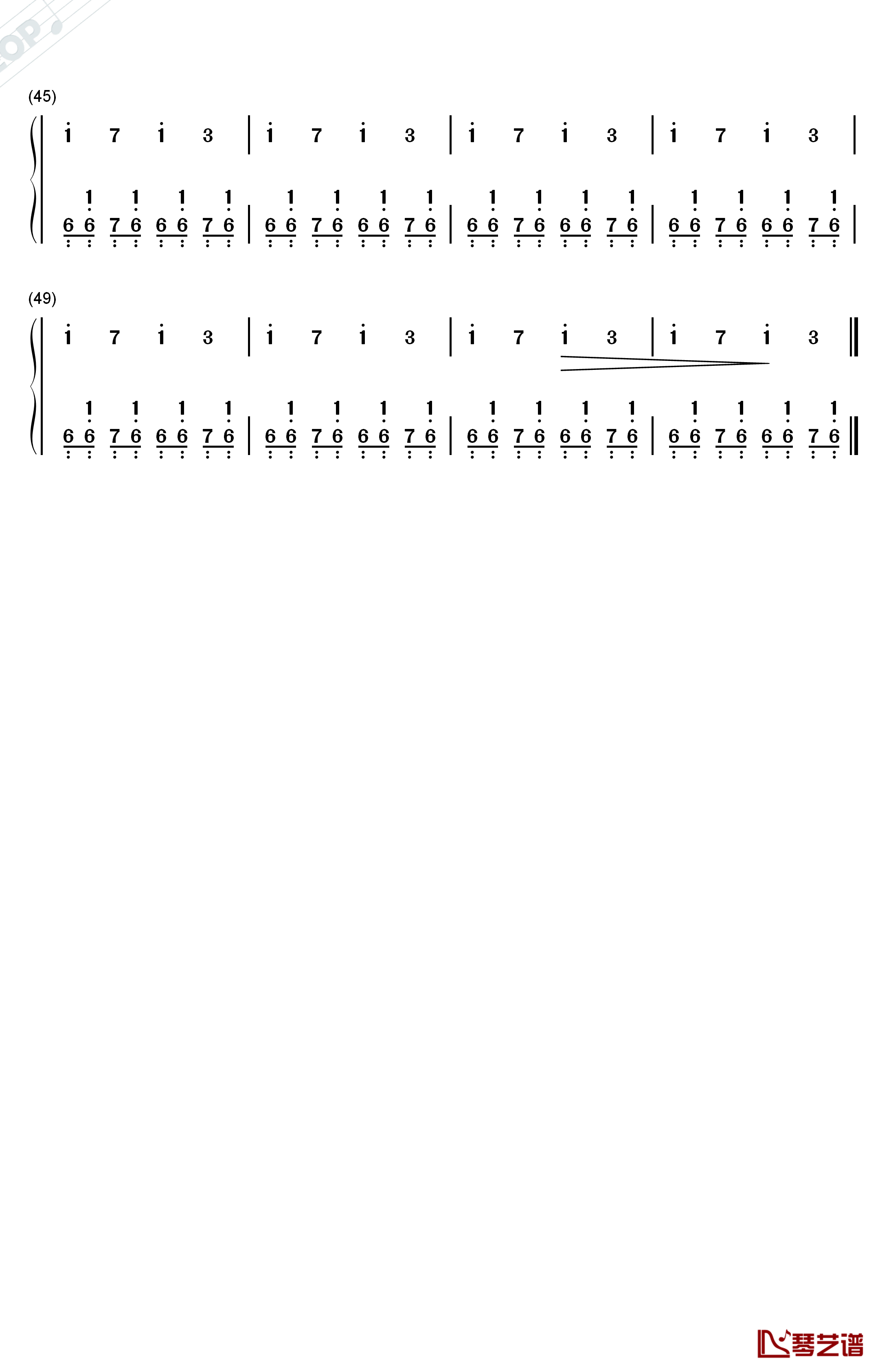 Sky钢琴简谱-数字双手-猎豹移动公司3