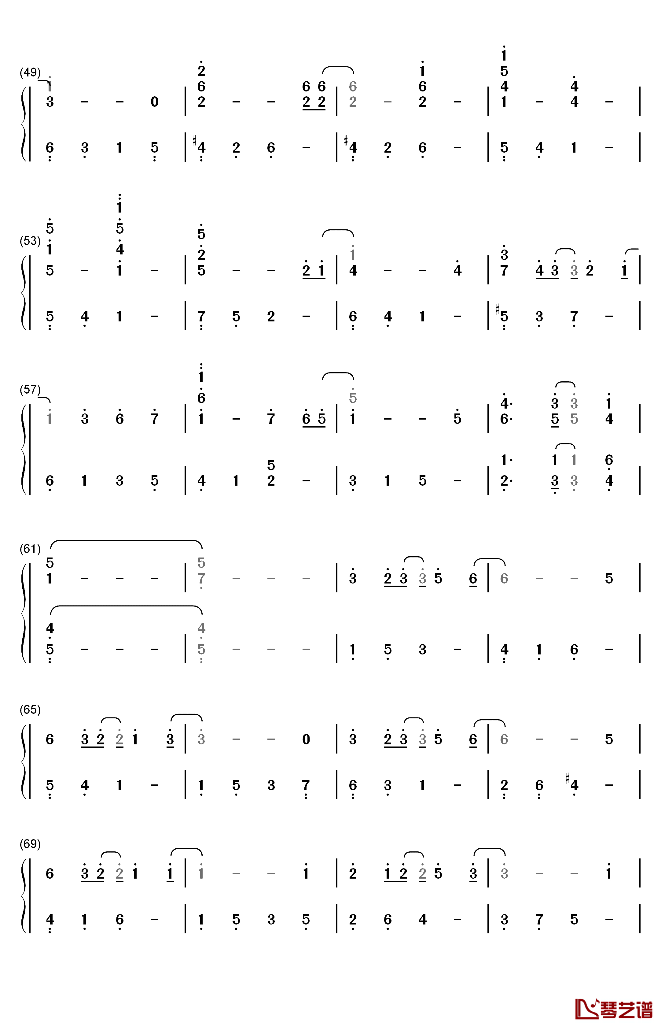 回忆钢琴简谱-数字双手-西村由纪江3