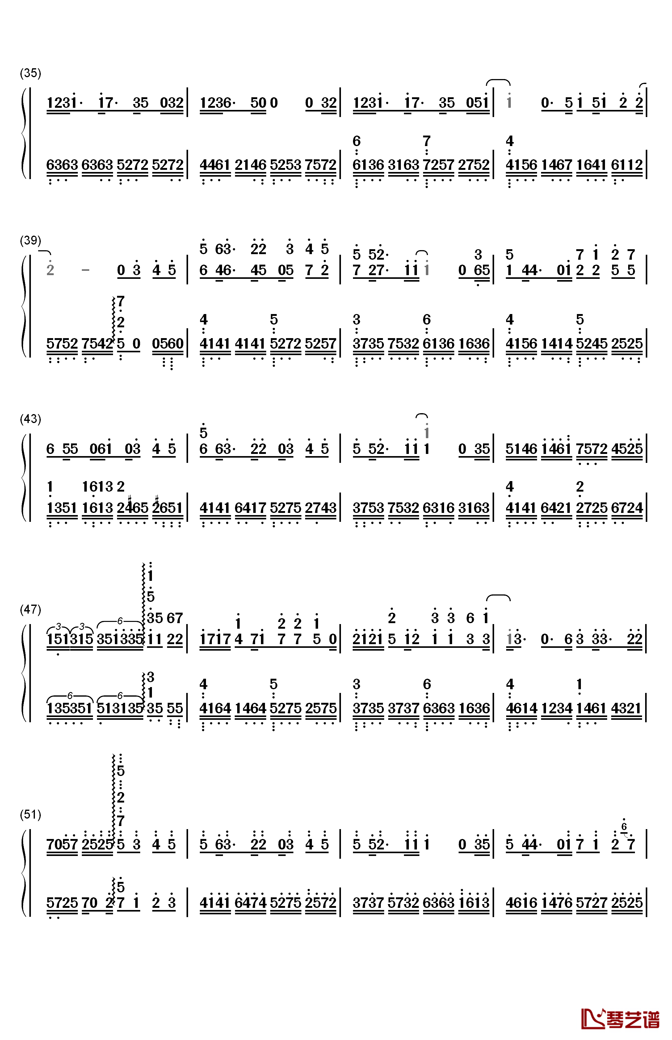 晴钢琴简谱-数字双手-汪苏泷3