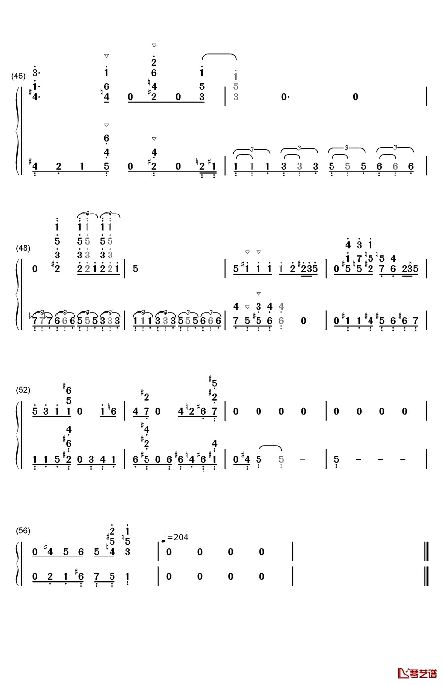 生日快乐歌钢琴简谱-数字双手-未知5