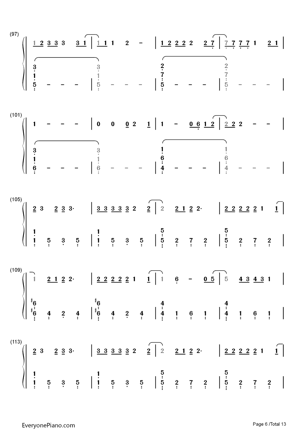 Up and Up钢琴简谱-数字双手-Coldplay6