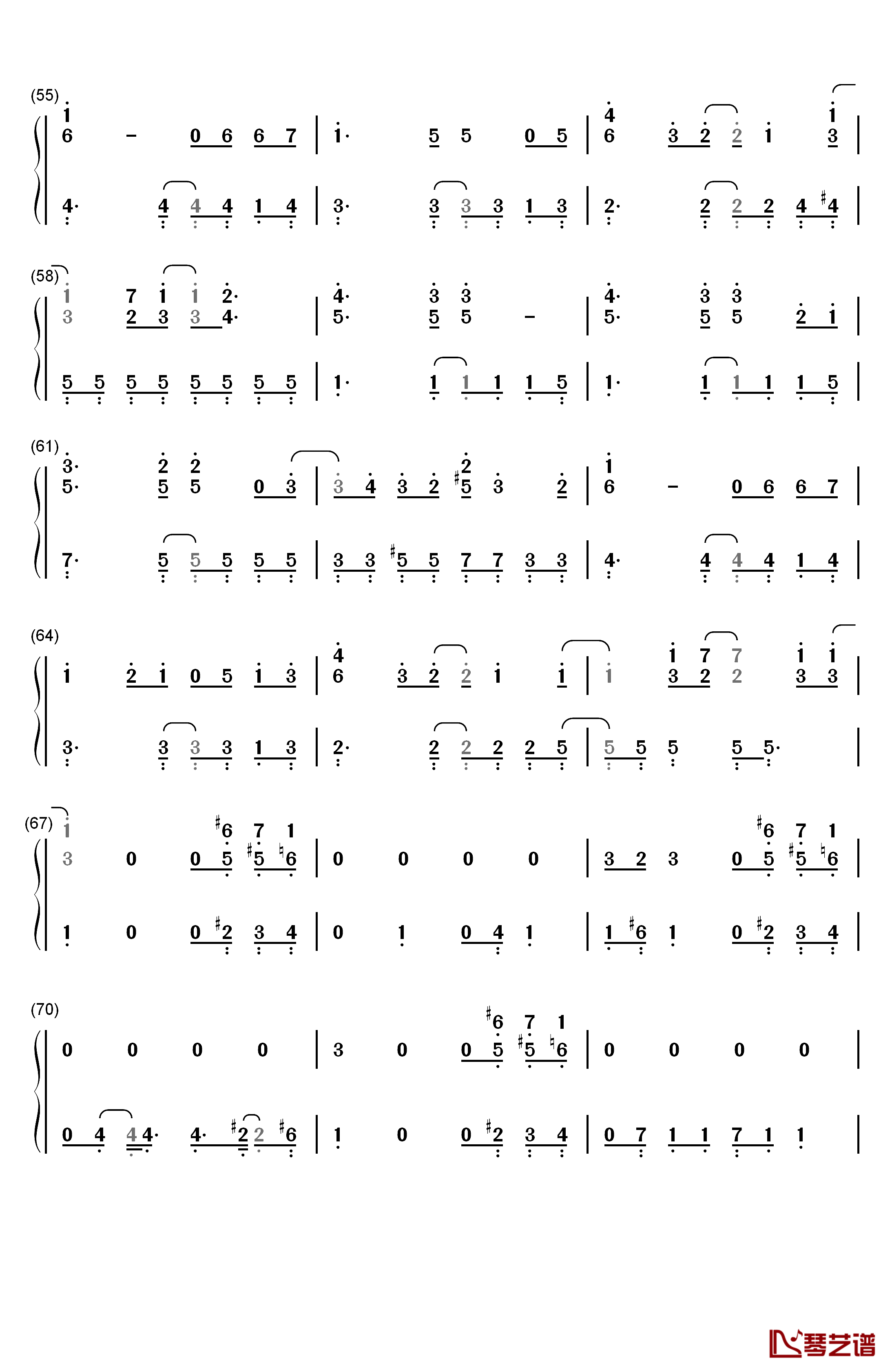 Change The World钢琴简谱-数字双手-V64