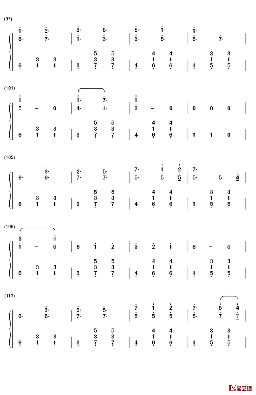 戏言スピーカー钢琴简谱-数字双手-初音ミク6