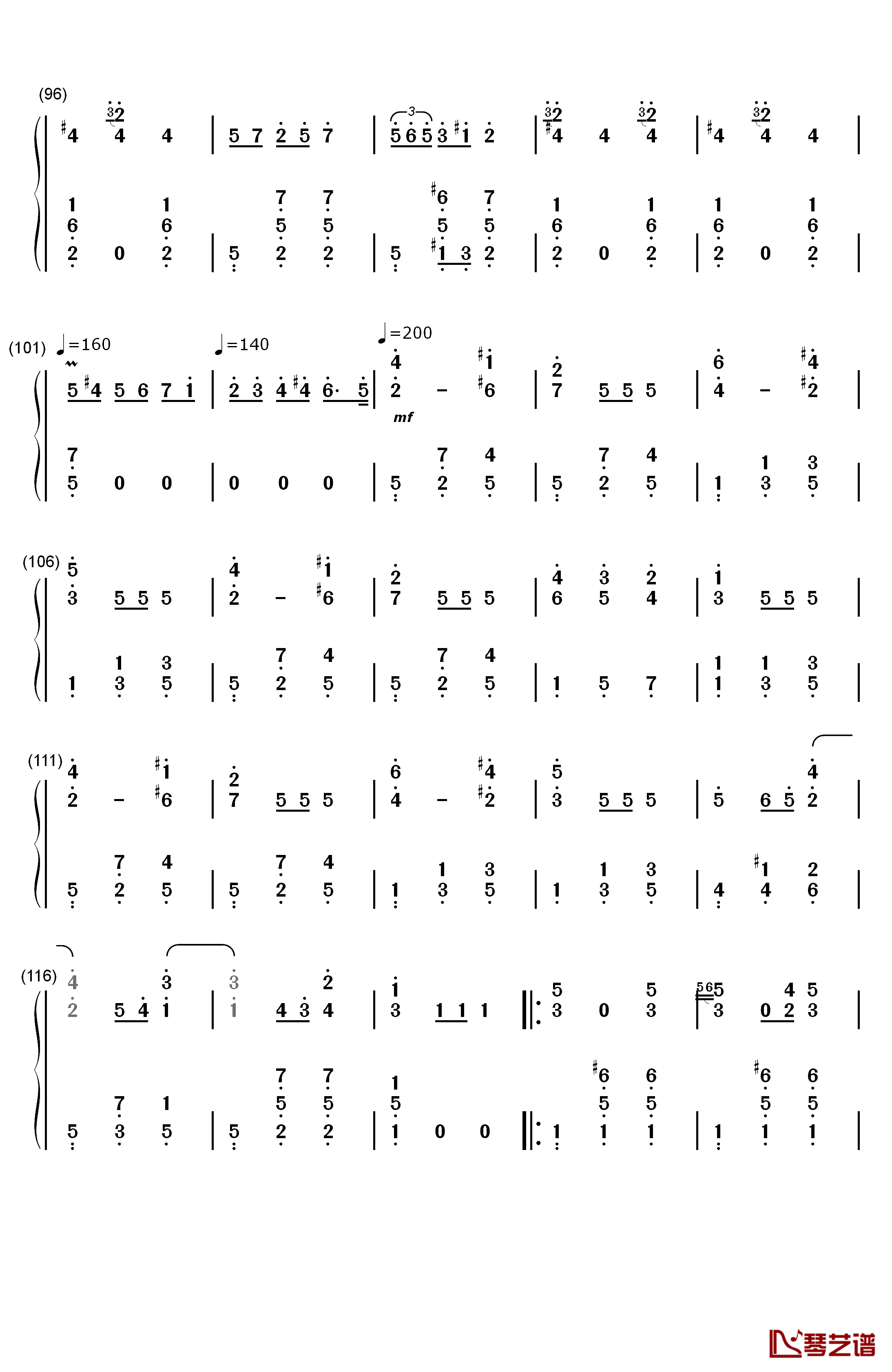 华丽大圆舞曲钢琴简谱-数字双手-肖邦5