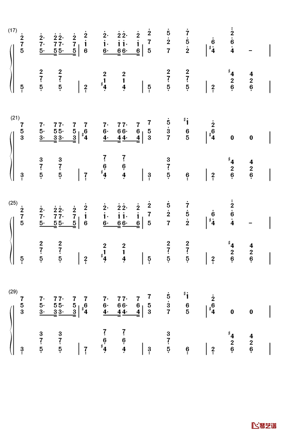 格特鲁德的梦之圆舞曲钢琴简谱-数字双手-贝多芬2