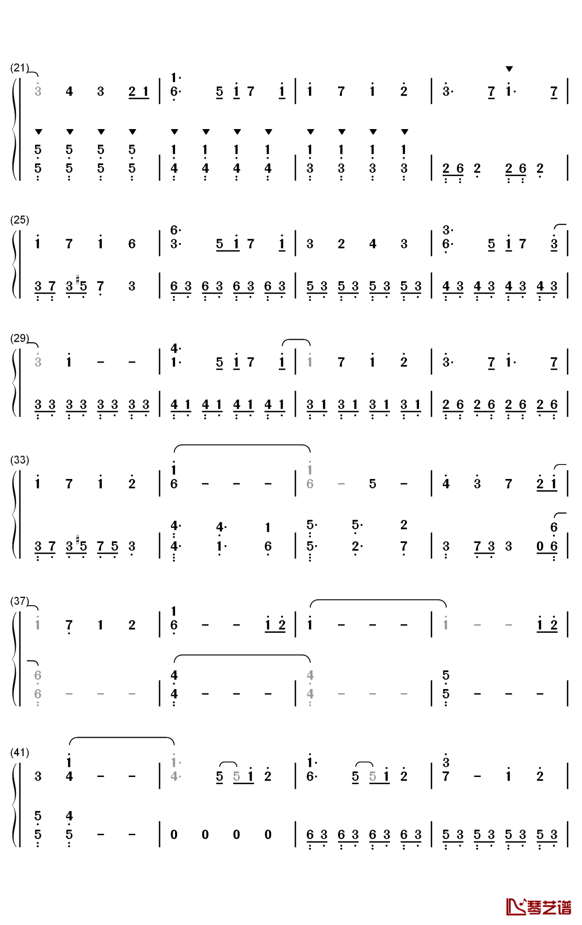 举头三尺天气晴钢琴简谱-数字双手-パロト2