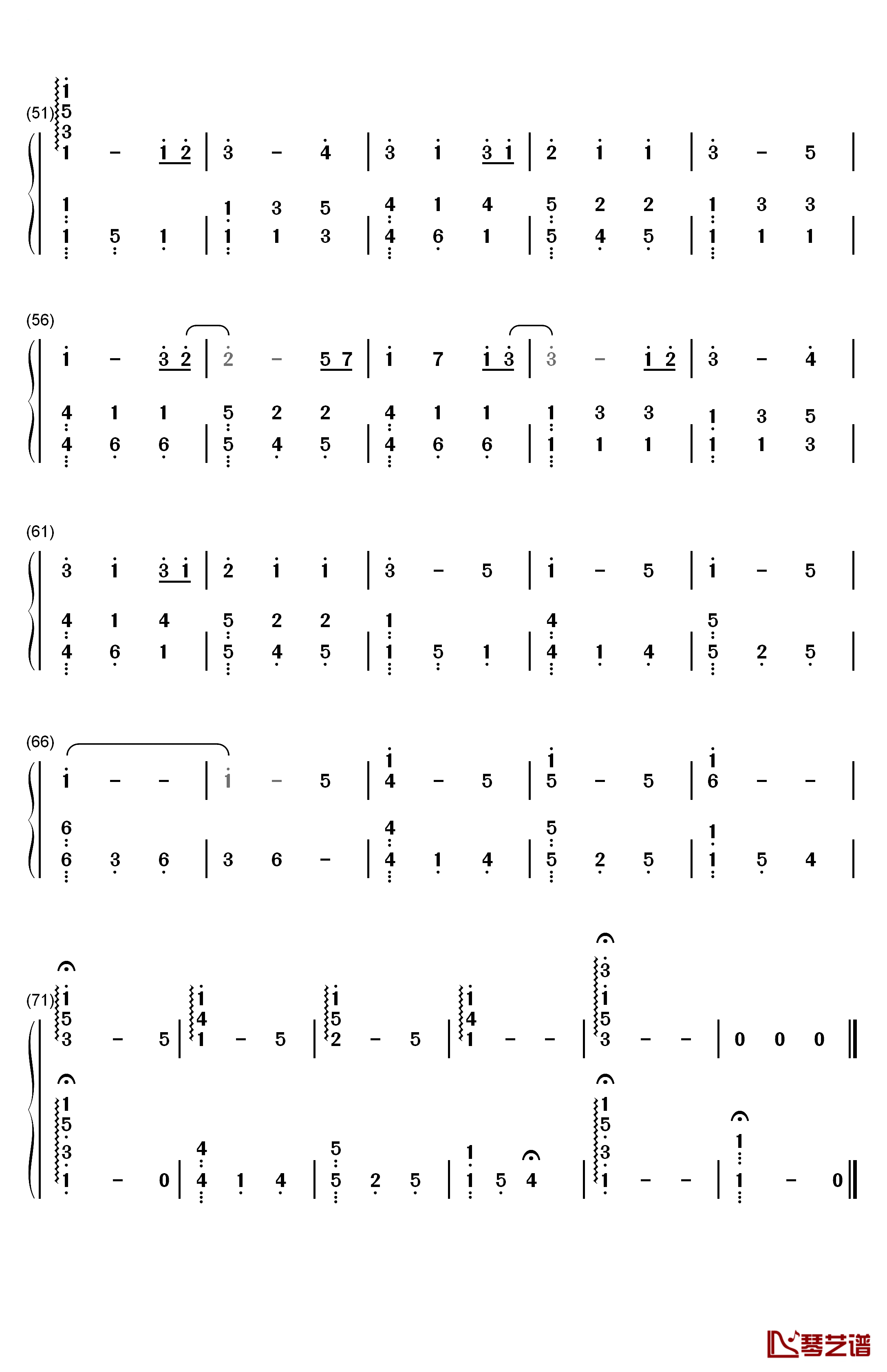 愿いが叶う场所钢琴简谱-数字双手-Magome Togoshi3