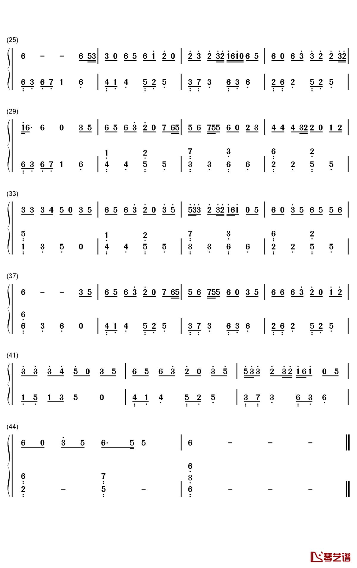 杨花落尽子规啼钢琴简谱-数字双手-G2er 黄诗扶 国风堂2