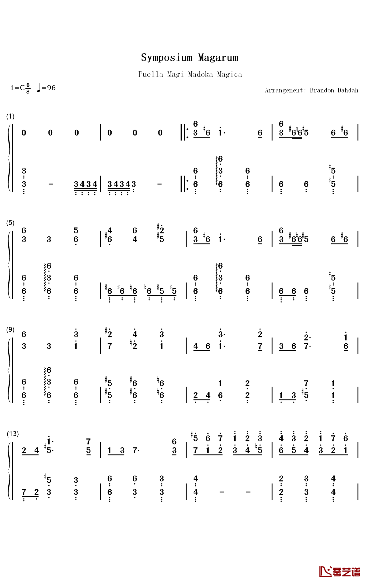 Symposium Magarum钢琴简谱-数字双手-梶浦由记1