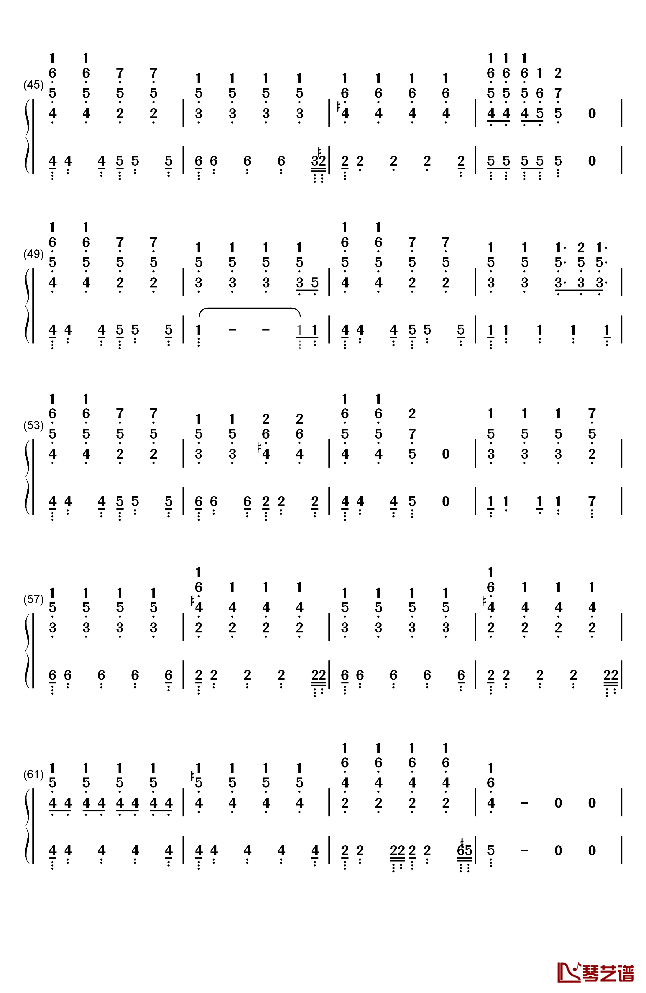 等下一个他钢琴简谱-数字双手-习谱予3