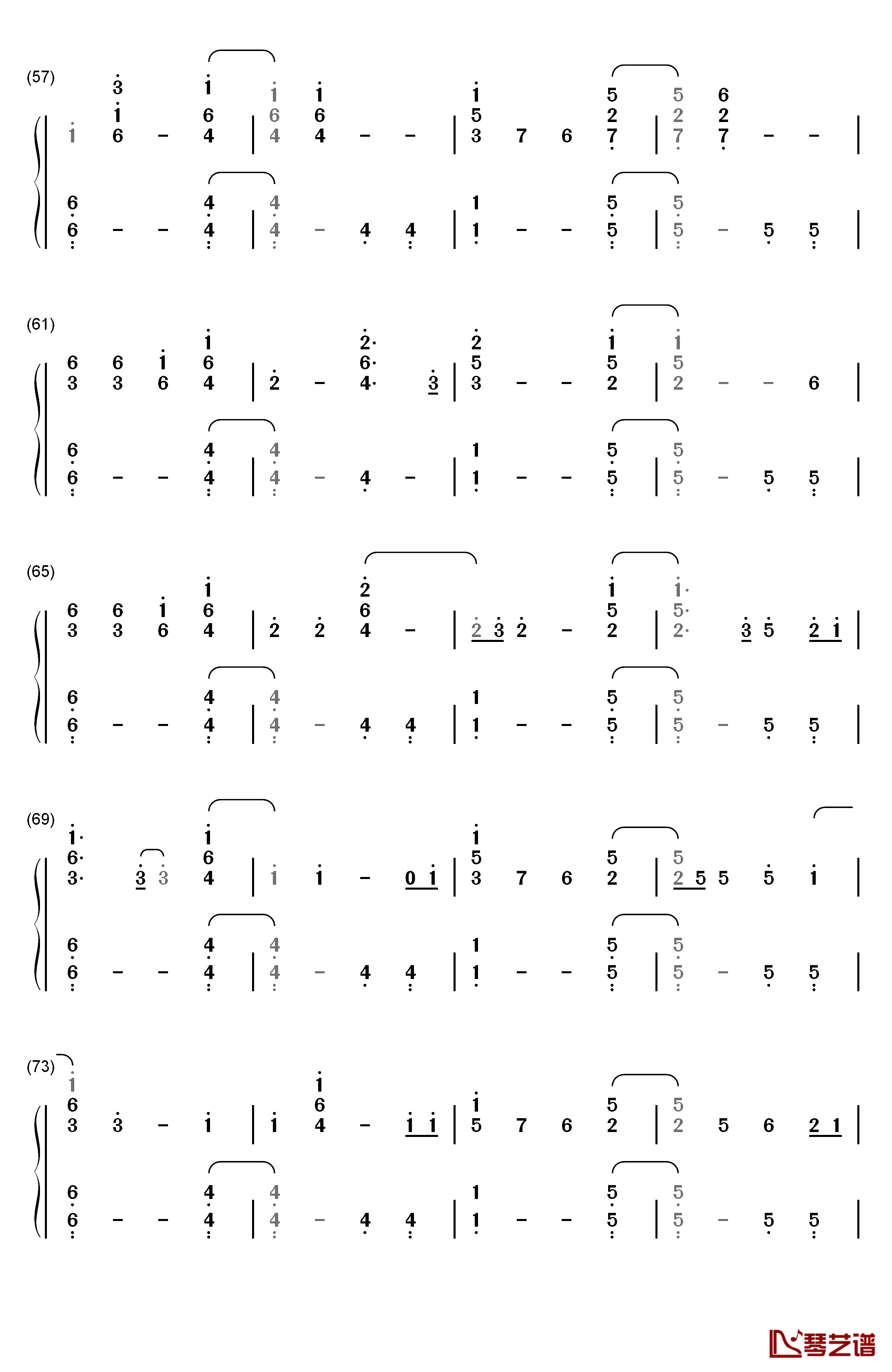 Hello钢琴简谱-数字双手-Adele4