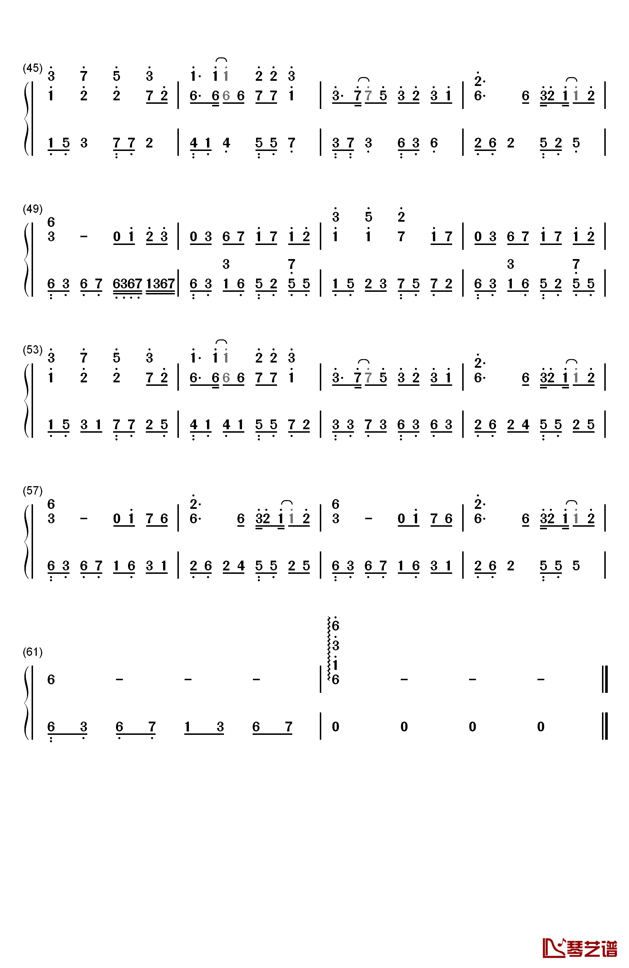 美人鱼钢琴简谱-数字双手-林俊杰3