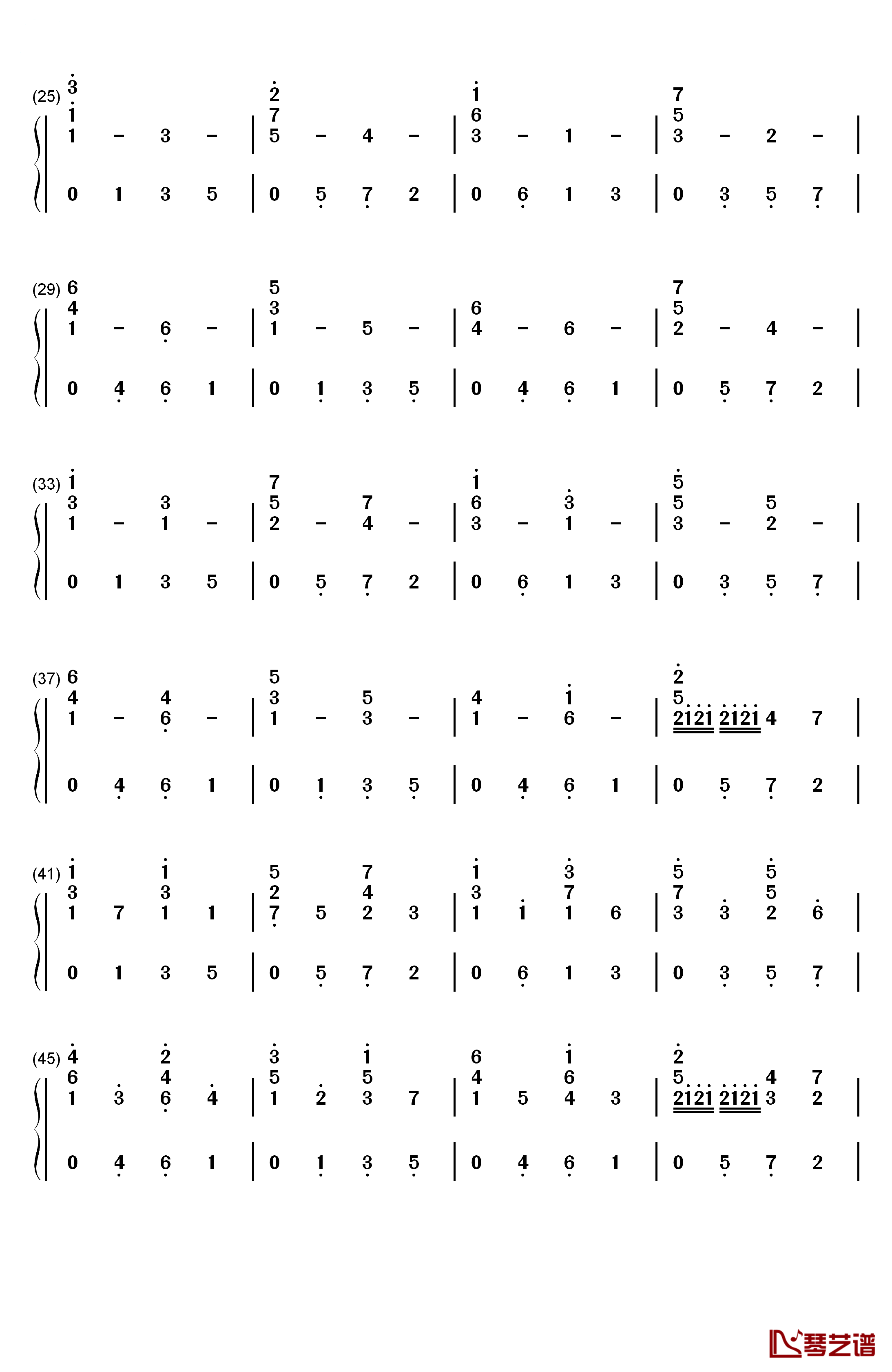 D大调卡农原版钢琴简谱-数字双手-约翰·帕赫贝尔2