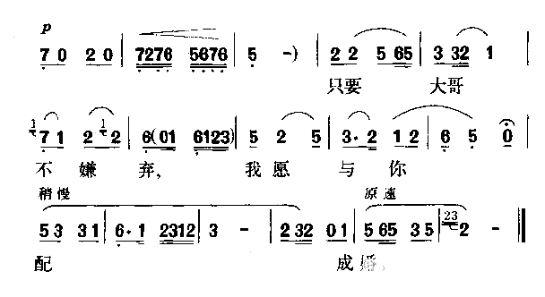 我愿与你配成婚简谱1