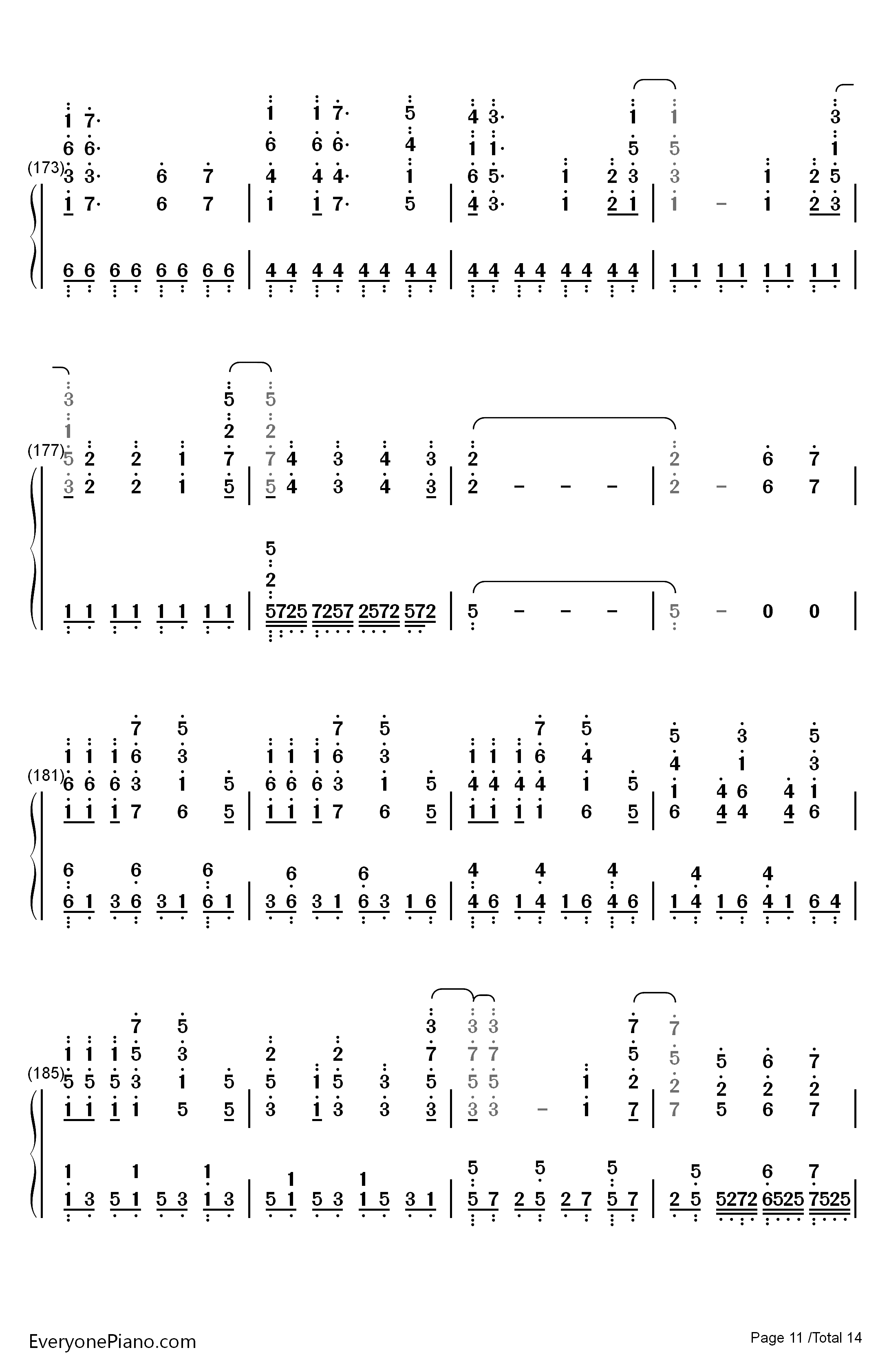 Neo钢琴简谱-数字双手-Roselia11