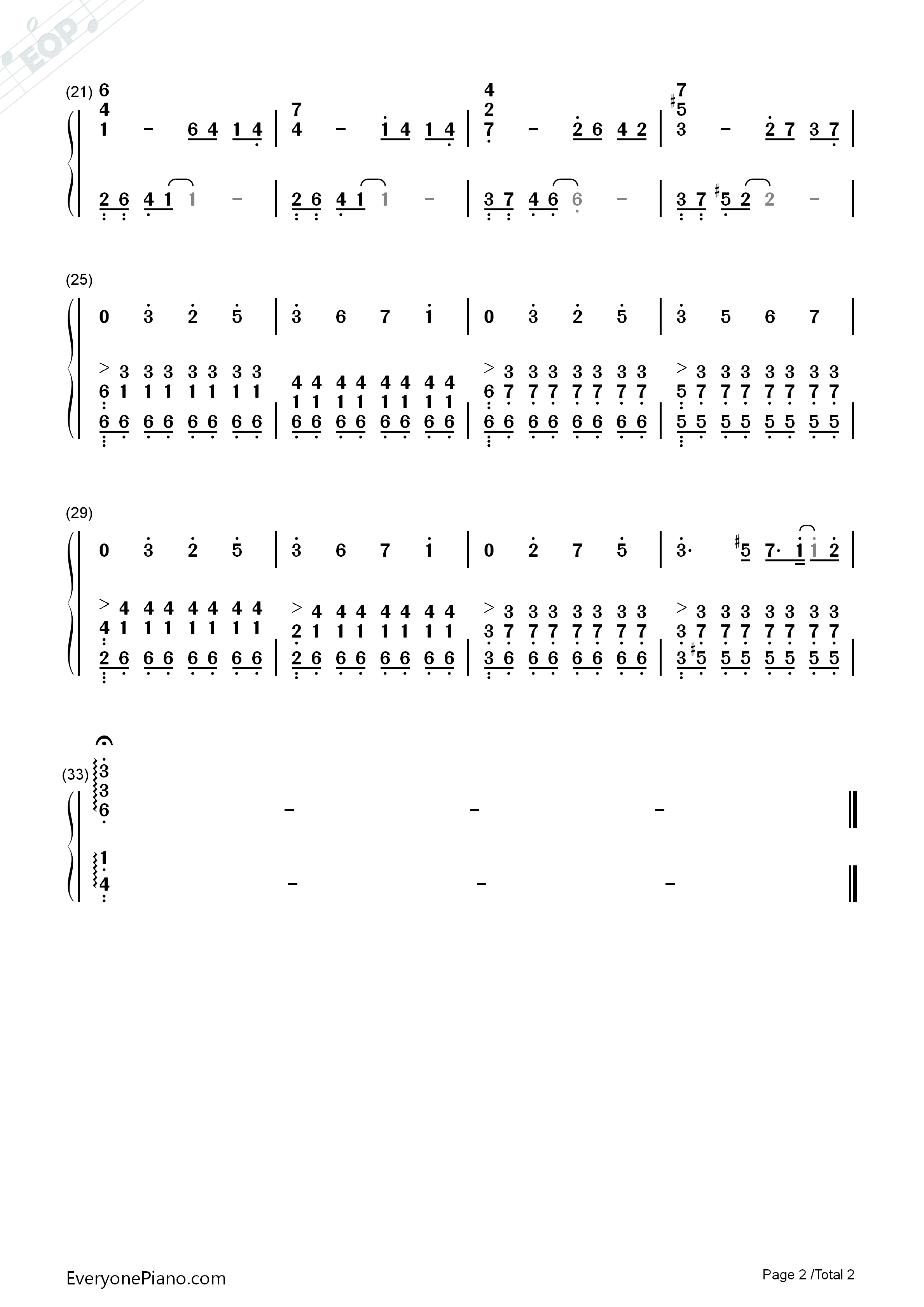 Crescent钢琴简谱-大森俊之演唱2