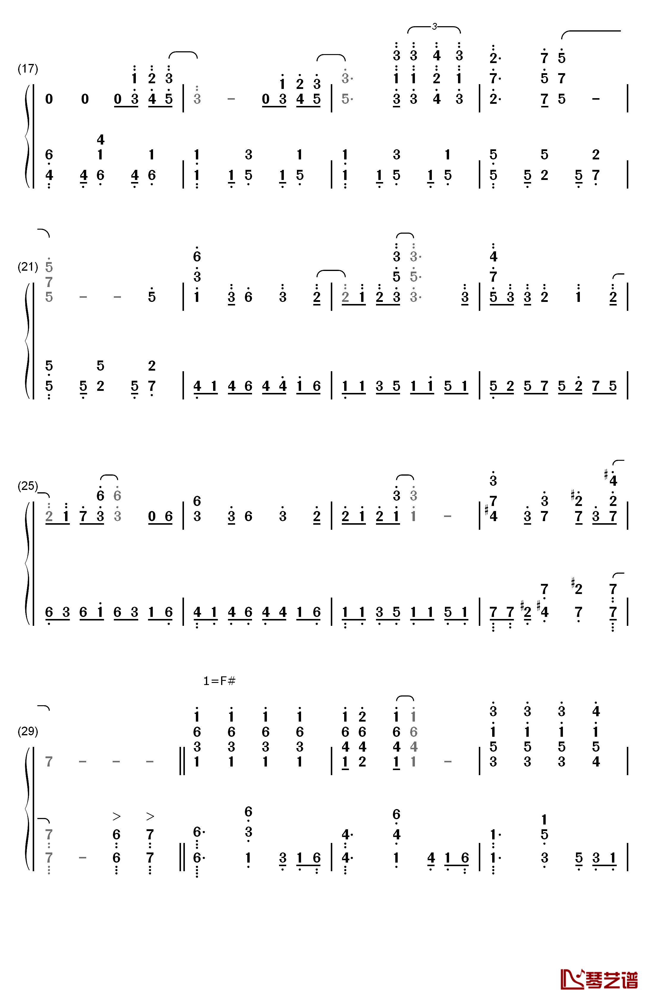 希望について钢琴简谱-数字双手-NO NAME2