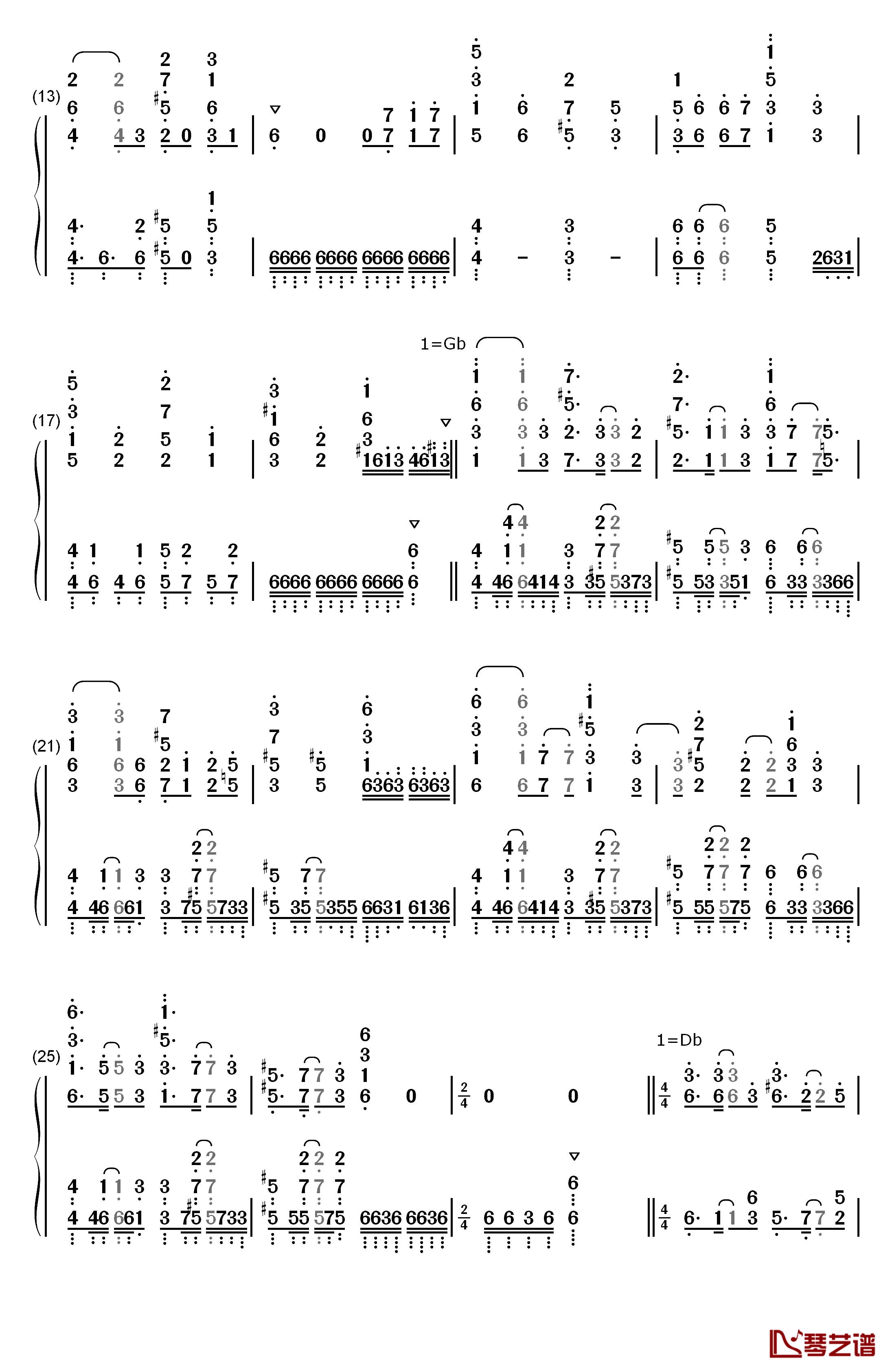 絶体絶命钢琴简谱-数字双手-Cö shu Nie2