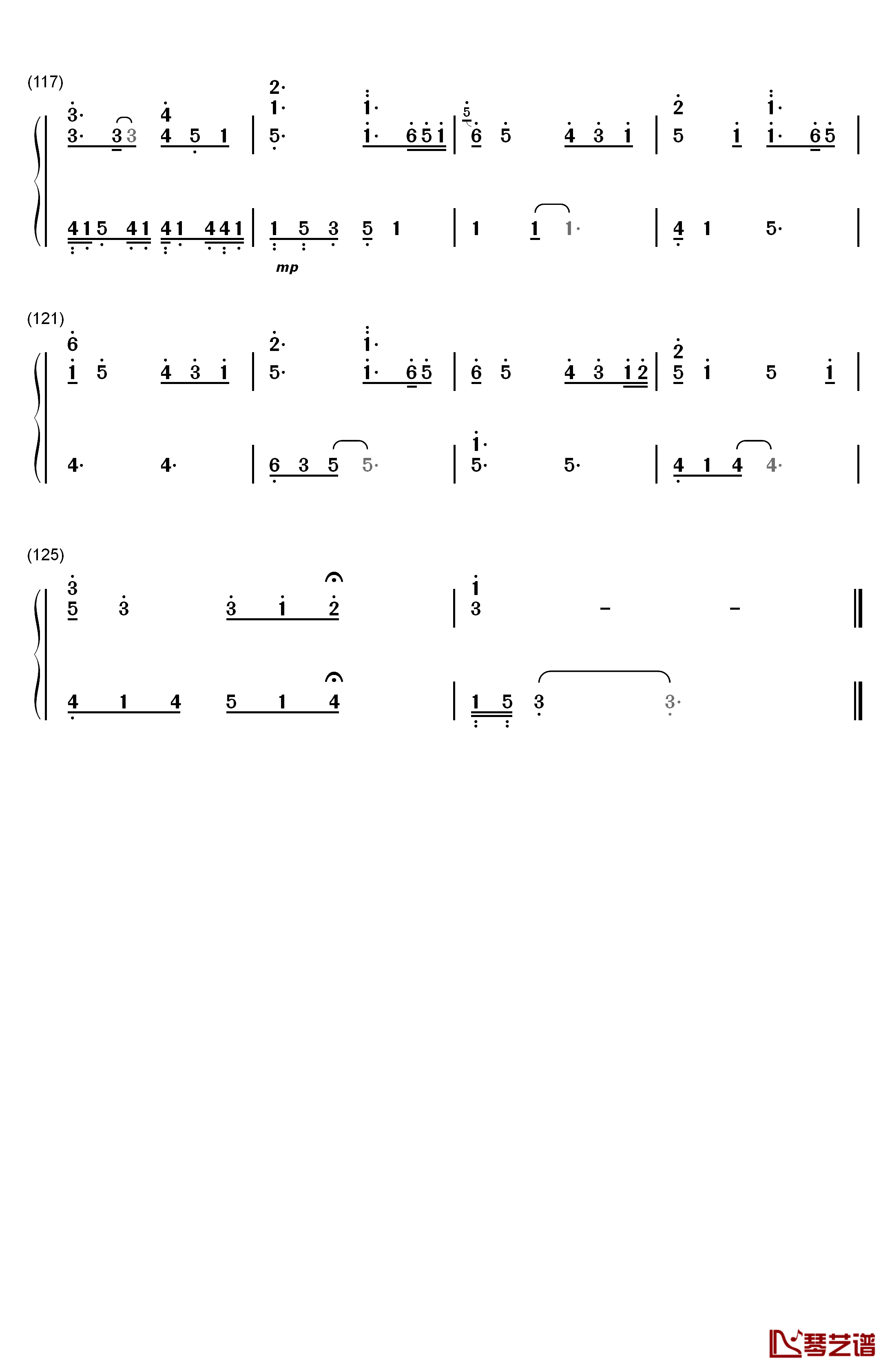 Love钢琴简谱-数字双手-李闰珉7